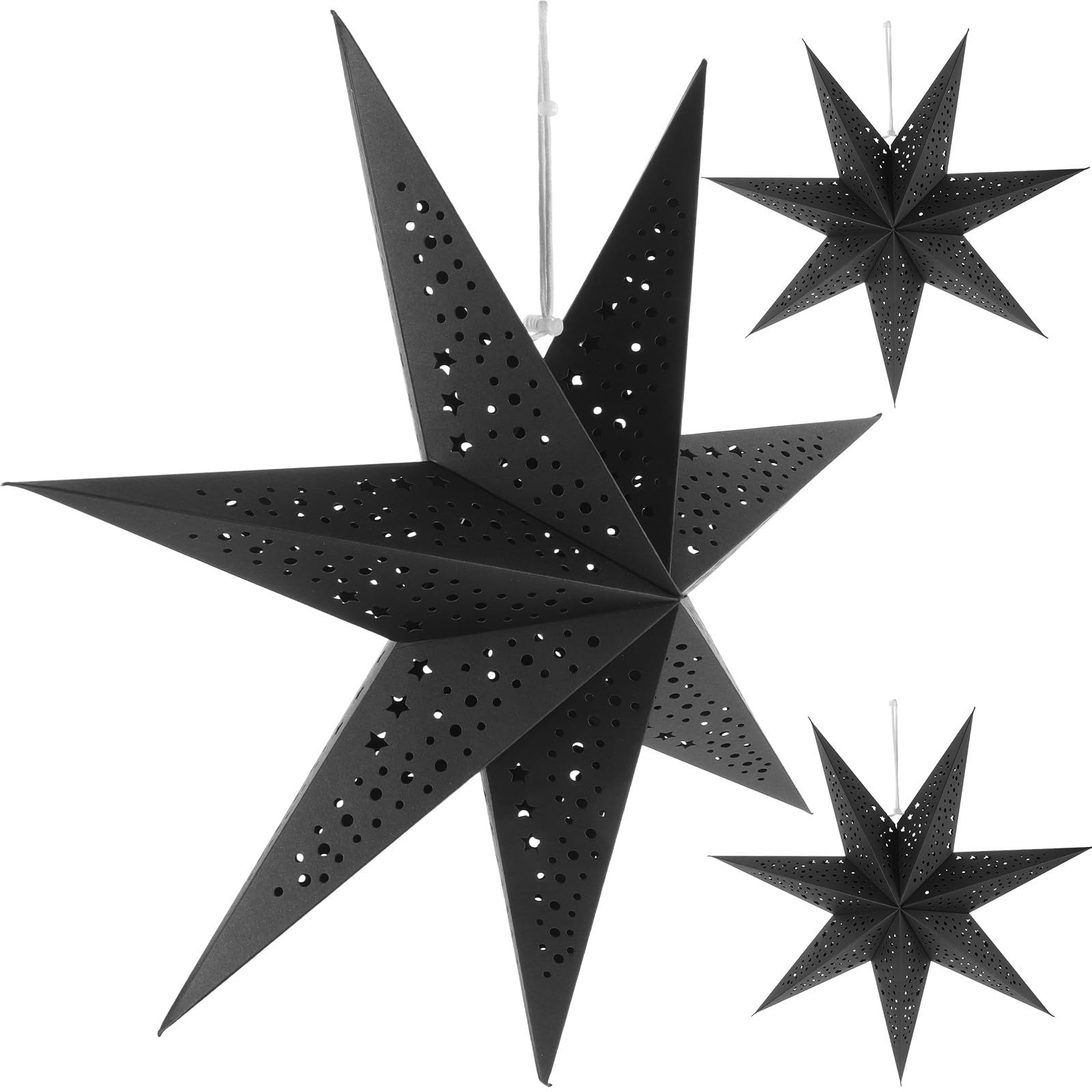 BESPORTBLE 3pcs Star Lantern Lampshade Christmas Hanging Xmas Light Cover Star Shape Pendant for Party Decoration