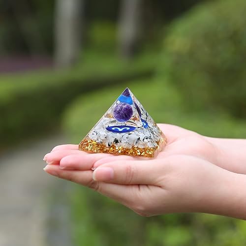 Miniatura 3 de Pirámide de orgón, cristales curativos de amatista, pirámide, decoración de oficina para mujer, decoración de escritorio, decoración de estantes,