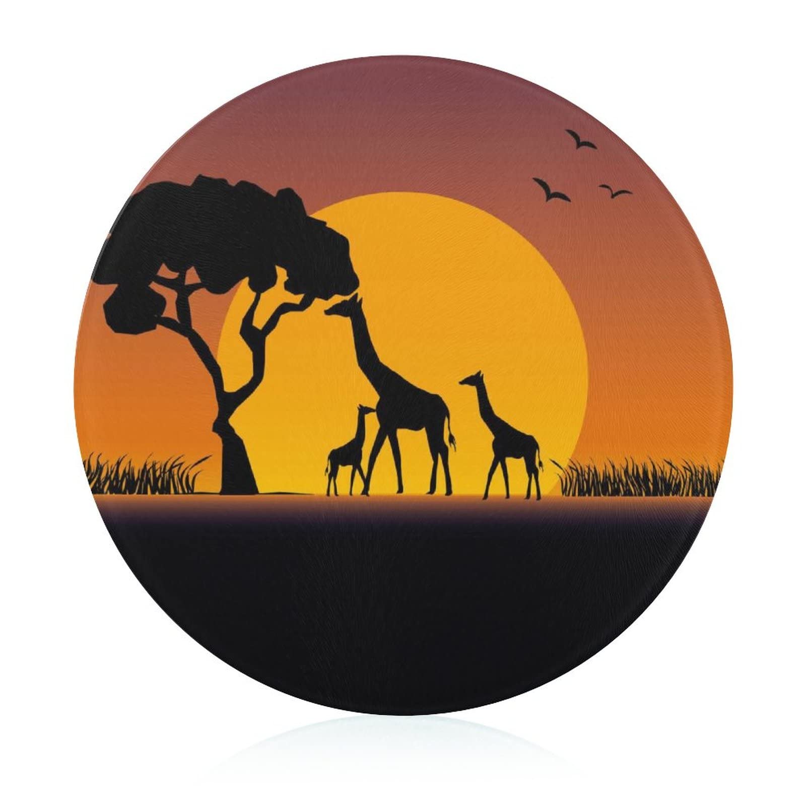 Planche en verre anti-odeur et anti-rayure motif girafe pour cuisine propre