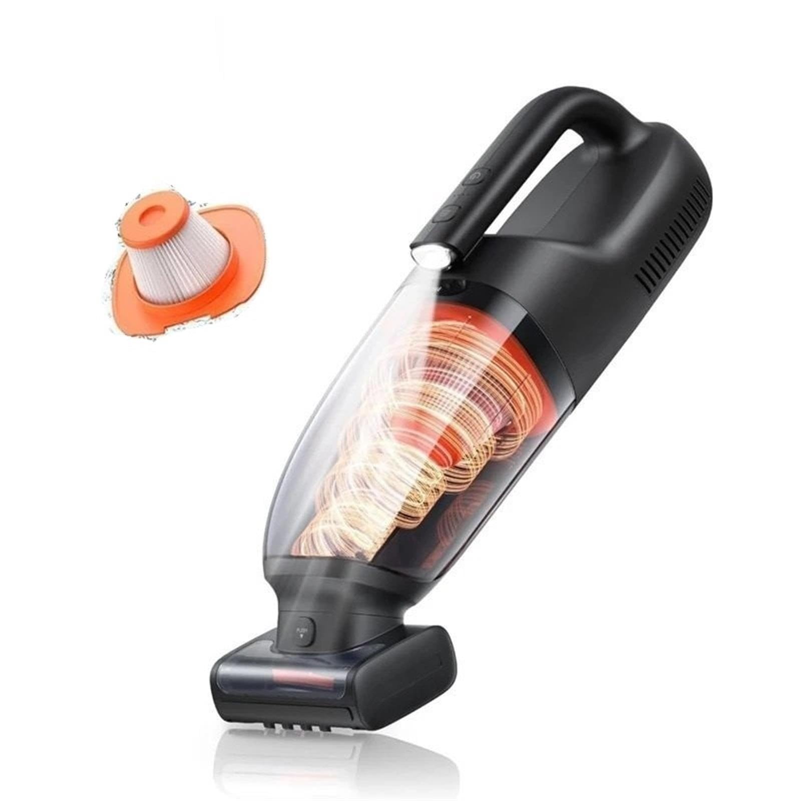 Ręczny bezprzewodowy odkurzacz samochodowy z diodą LED, który nie wplątuje się w włosy(Only 8pcs Filter)