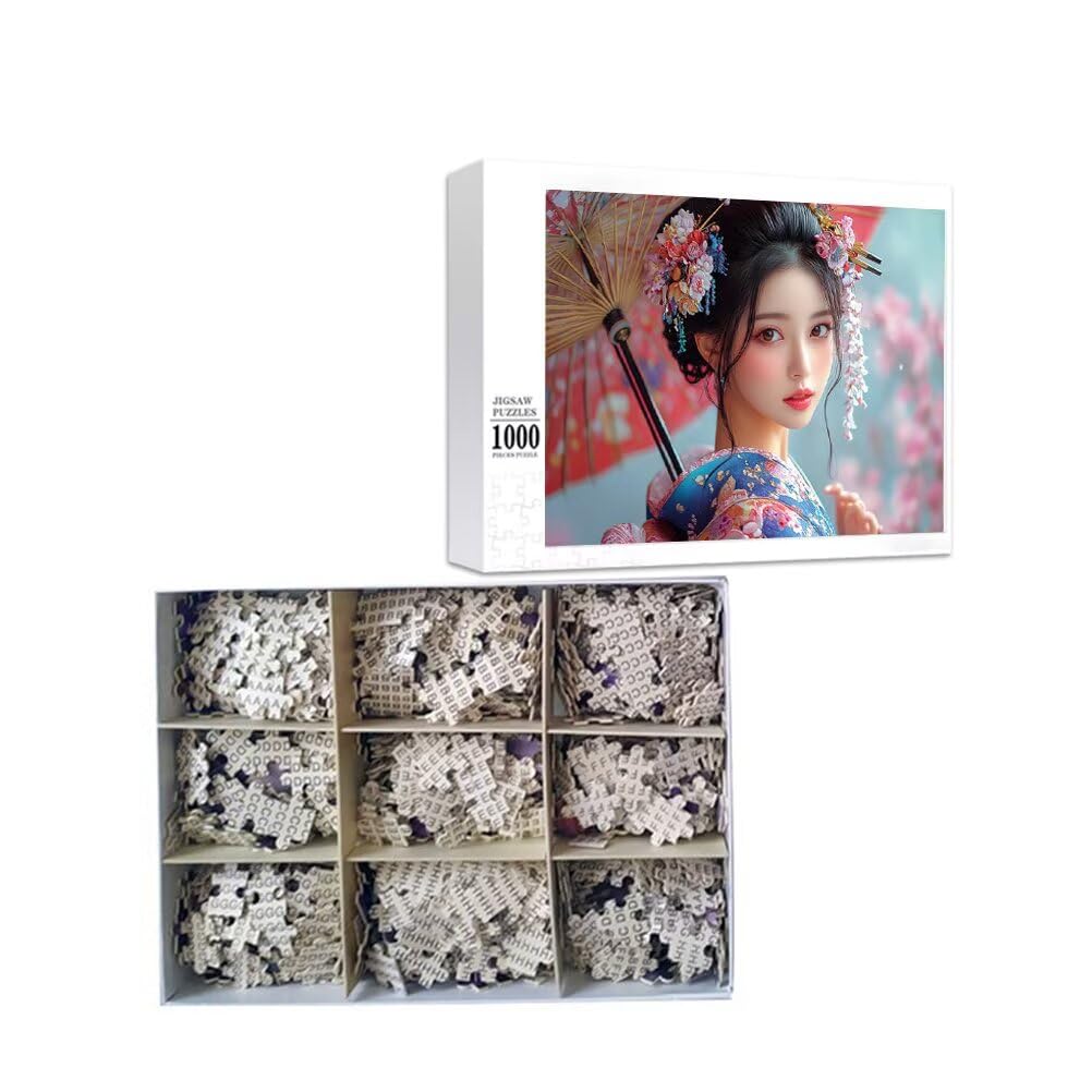 Puzzle Geisha Puzzle 1500 Pezzi, Difficili Impossible Puzzle Giappone Puzzle Grandi Dimensioni per Adulti 87 x 57 cm Bambini 3 4 5 6 7 8 Anni Bambino, Bambina, Maschio Rilassamento e Intelligence G-8