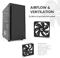 Vista 6 de Zalman T3 Micro ATX Case, MATX PC Case with 2 x 120mm Fans Pre-Installed, Full Tempered Glass Side Panel, Compact Mini Tower Gaming Computer Chassis
