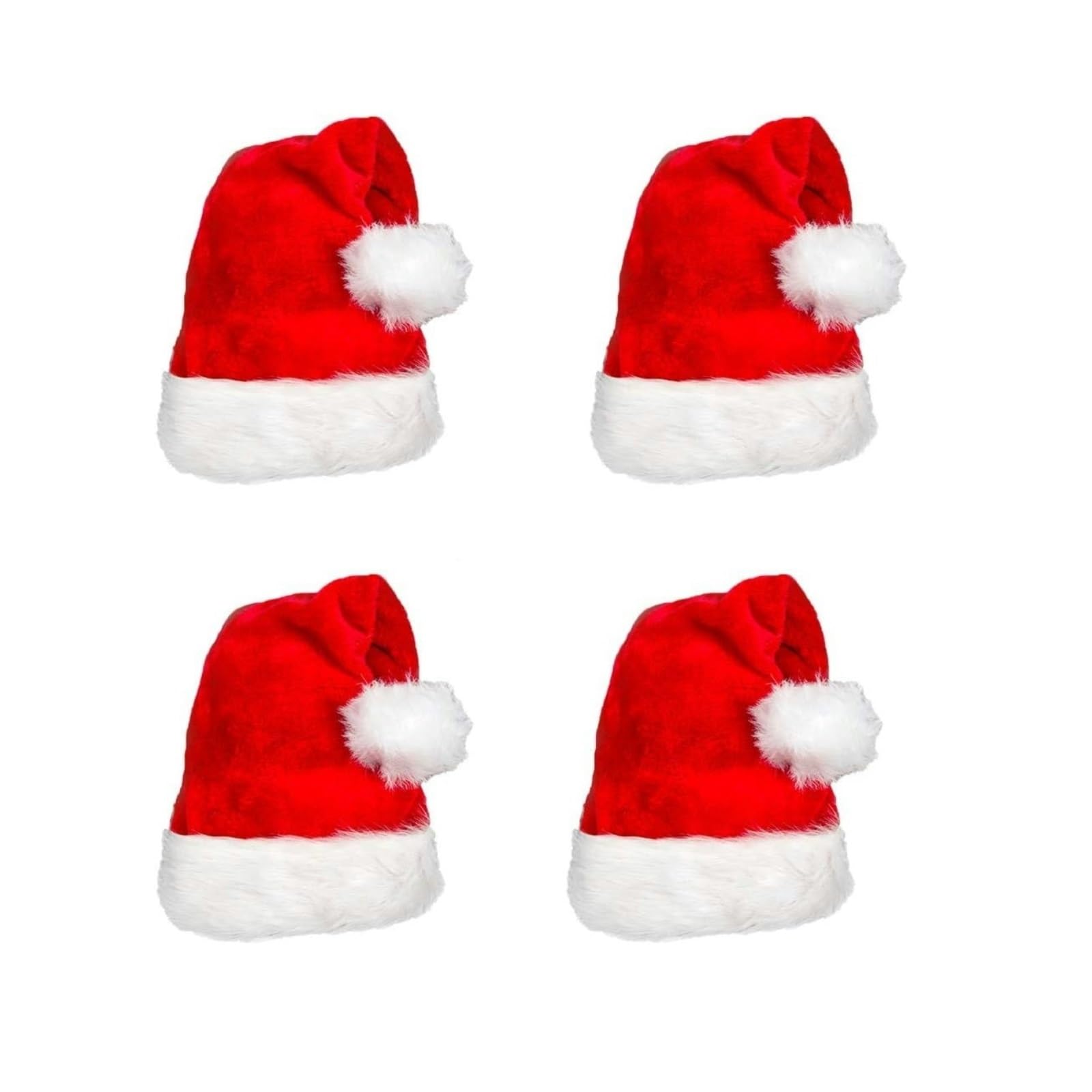 Generico Cappello di Babbo Natale in Peluche Cappello di Natale Rosso for Adulti e Bambini