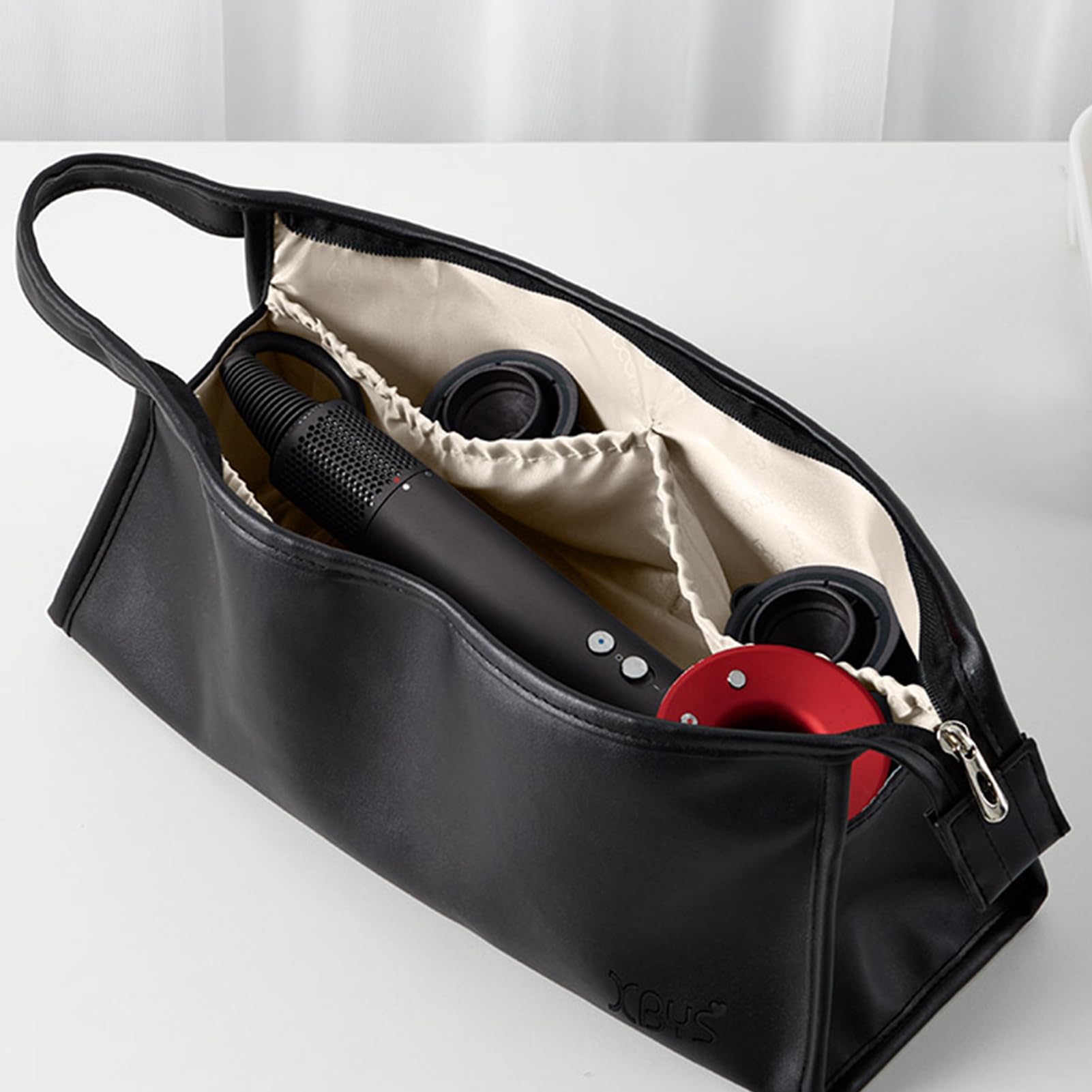 Veki Torba Suszarki do Włosów, Wodoodporna Torba Organizer z PU Skóry, Etui Przechowywania Kompatybilne z Dyson Airwrap Styler, Dyson Supersonic, Shark Flexstyle, na Lokówkę i Prostownicę