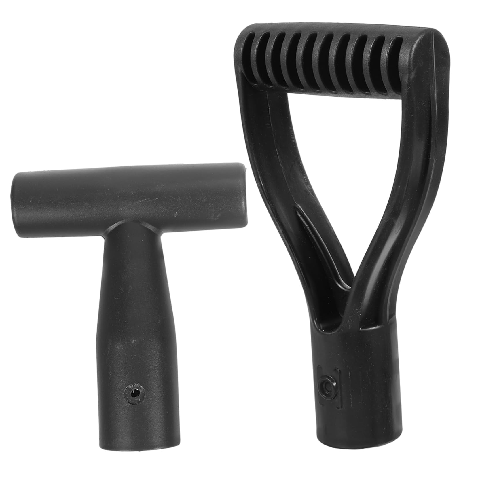 BESTonZON Pala De Acero En Forma De T Agarre Mango De Pala En Forma De D Excavación Apretones Reemplazo Manejar Mangos De Pala Empuñadura Polímero Anticolisión Negro 2 Piezas X 4