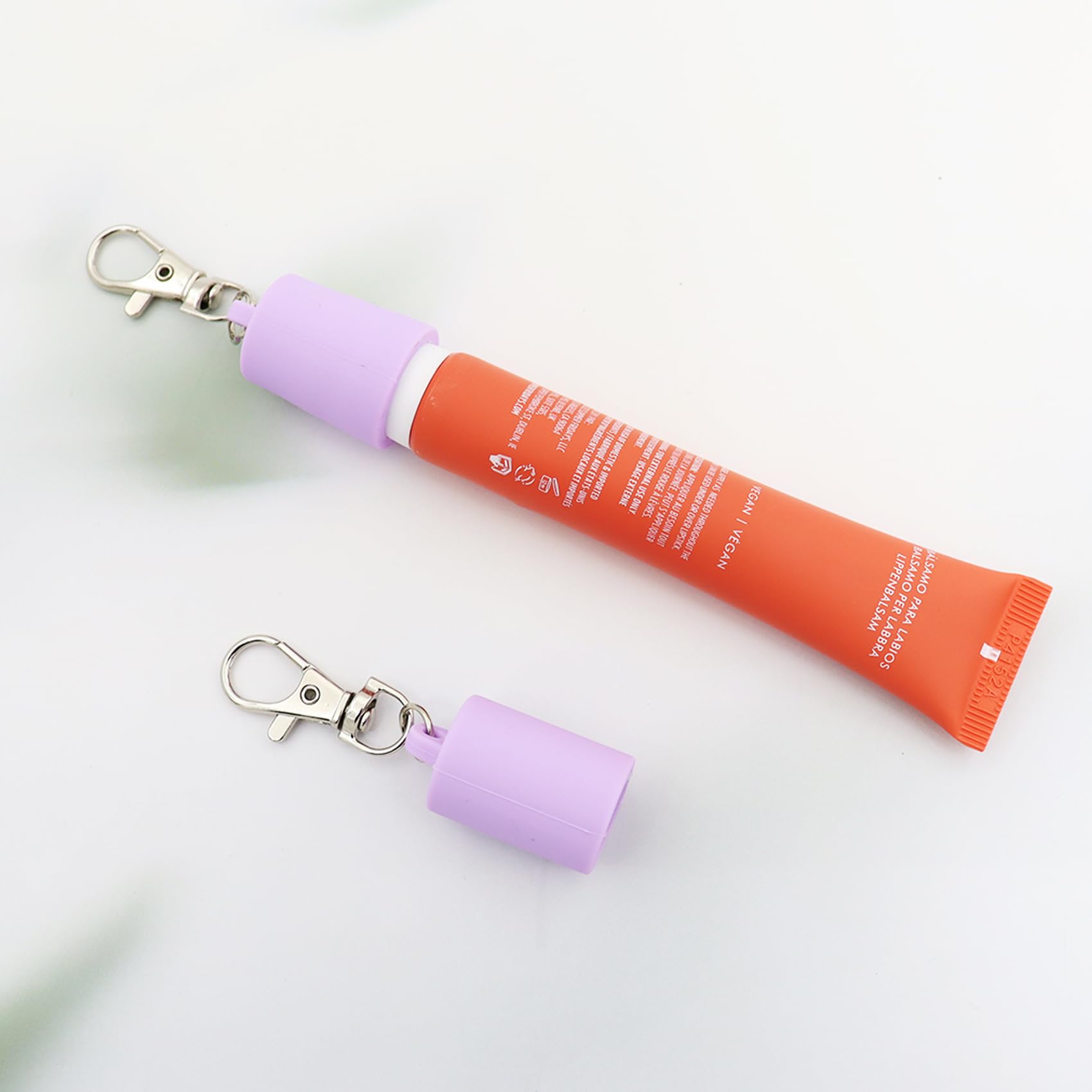 Silicone Lip Balm Keychain Cap Replacement Holder for Summer Fridays Anti-Loss Clip Accessory Perfect Fit for Lip Balm Tubes