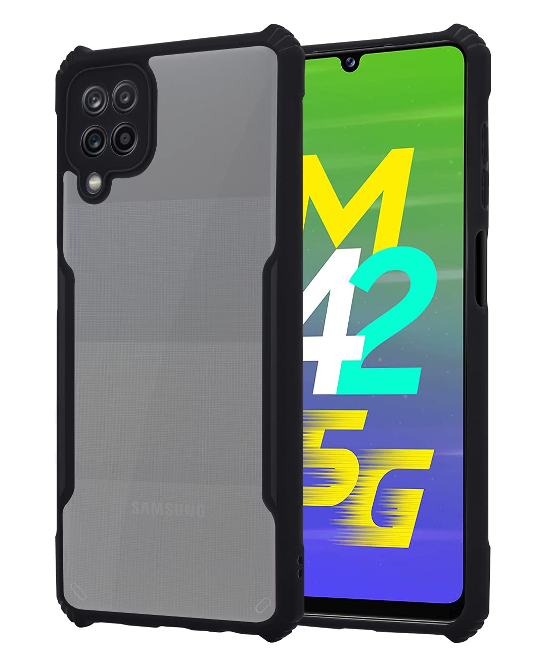 Pikkme Samsung Galaxy M42 5G Back Cover Shockproof Bumper Clear Transparent Case for Samsung Galaxy M42 5G (Black) (B098KFP6S2) Amazon Price History, Amazon Price Tracker