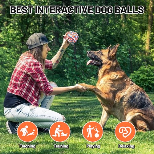 GASAPET Extra großes hundespielzeug Ball Seil für Aggressive Kauer, 5er-Pack langlebige Hundebälle für mittelgroße und große Rassen, Hundeseilspielzeug Baumwolle, Kauspielzeug für Welpen beim Zahnen