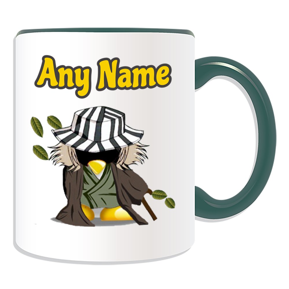 Unigift Green Personalised Gift - Kisuke Mug (Penguin Cartoon Character Costume Colour Options) Unique Name Message Silly Funny Urahara Anime Superhero Hero Super Bleach Death God