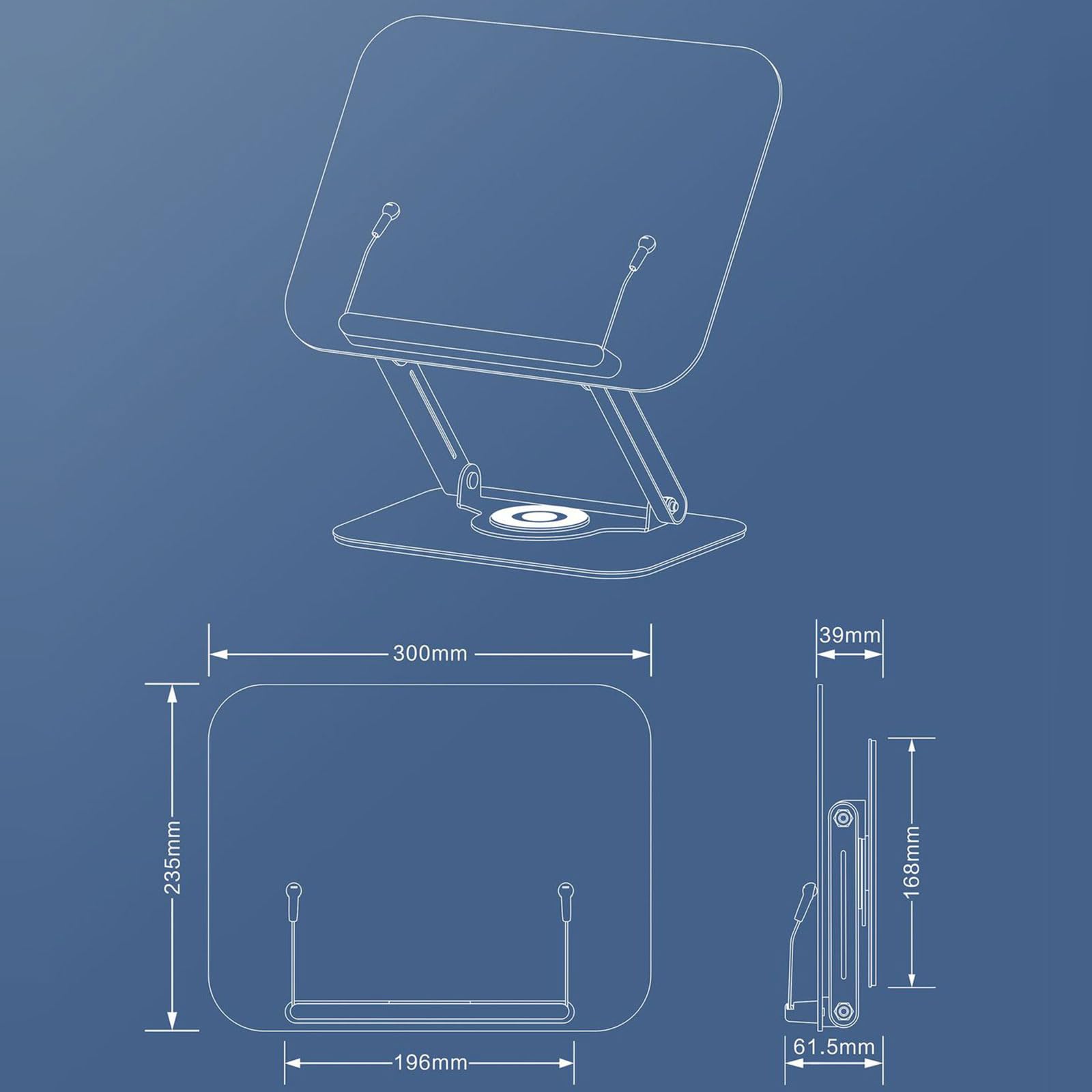 Soporte de lectura de plegable personalizable para libros, tabletas, soporte de partituras de escritorio de diseño ergonómico