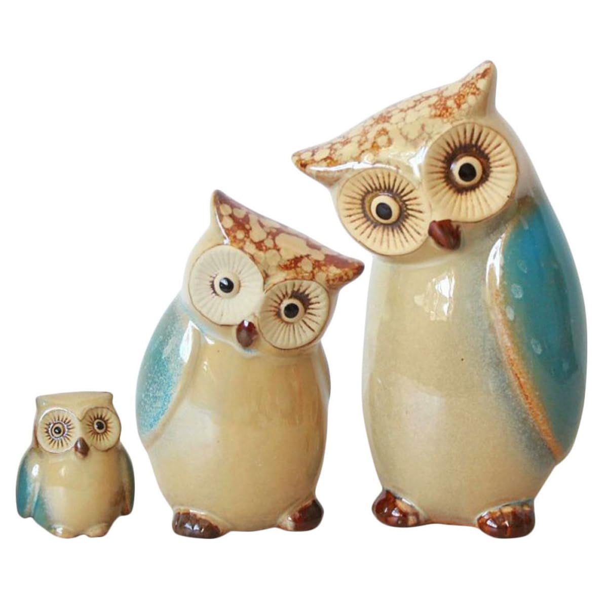 Sculpture hibou céramique Healeved haute qualité pour ornement raffiné de bureau et salon