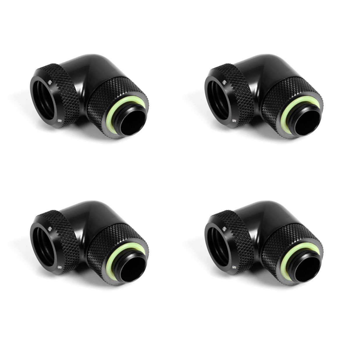 Barrow G1/4" to 14mm Multi-Link Fitting, 90 Degree Rotary, Black, 4-pack