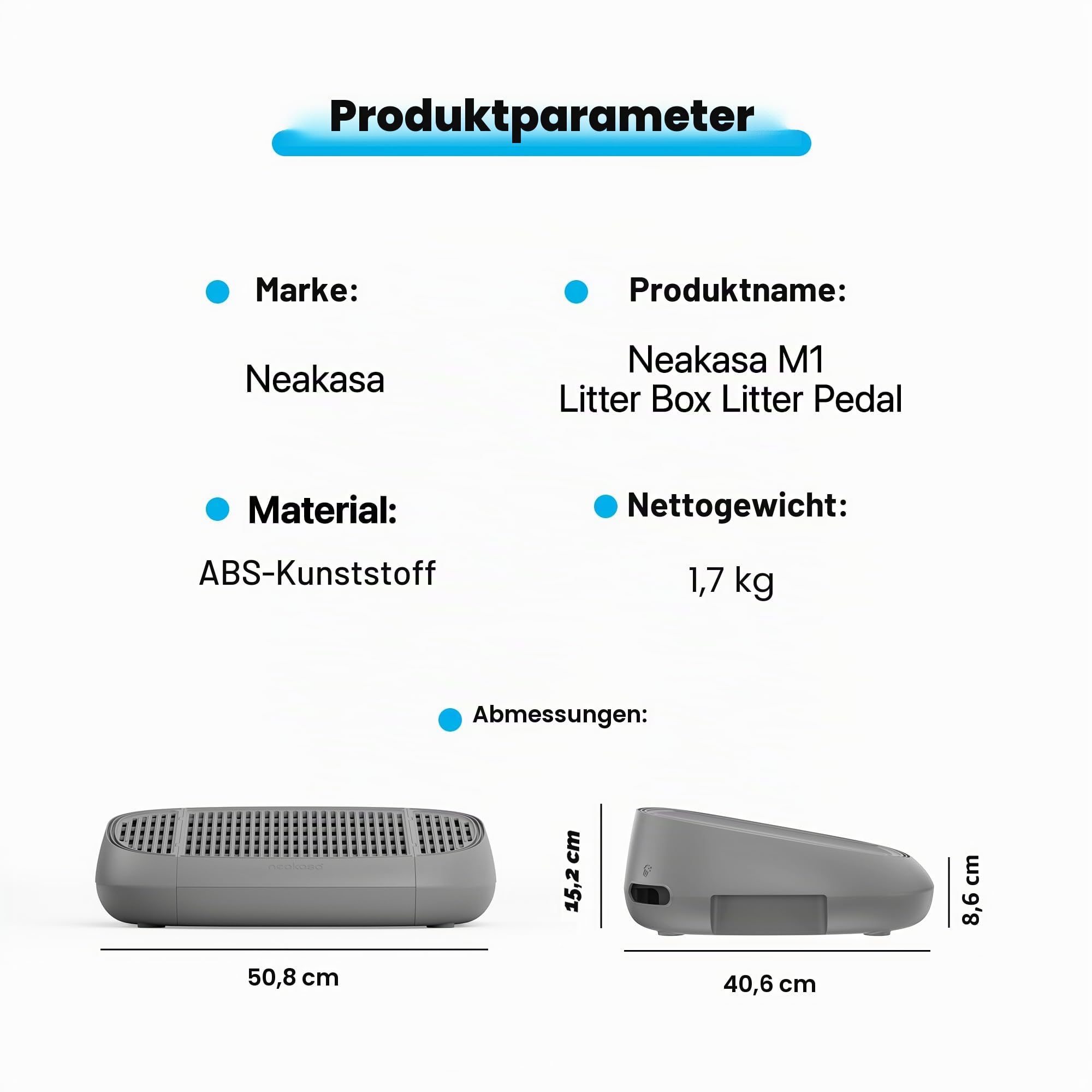 Neakasa Katzentreppe Tritthocker mit Filterfunktion, leicht zu reinigende Katzentoilette für M1 Open Top Selbstreinigende Katzentoilette
