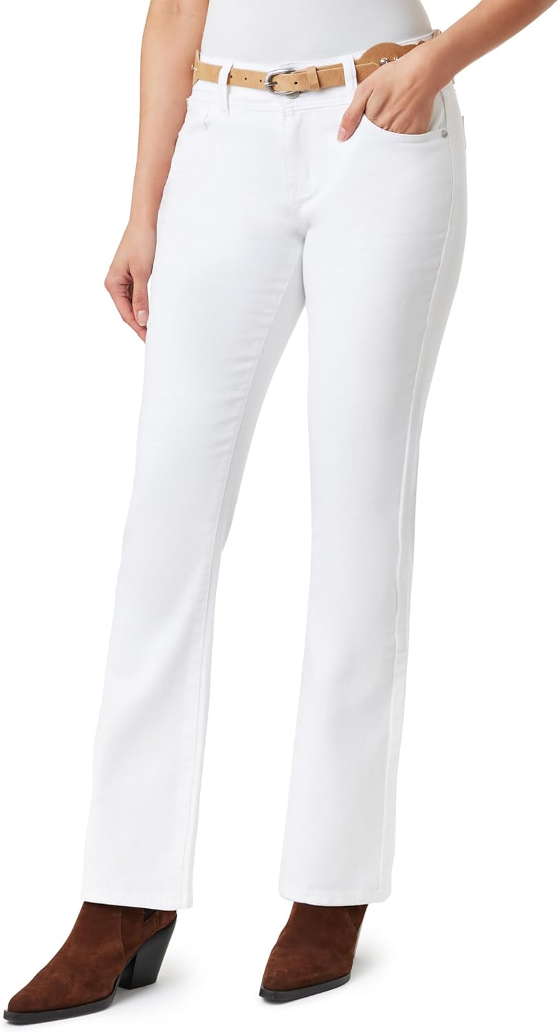WallFlower Womens Luscious Curvy Belted Bootcut Mid-Rise Insta Stretch Juniors Jeans