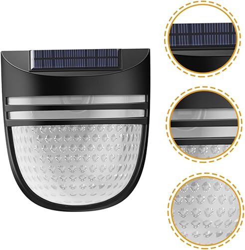 Miniatura 4 de GALPADA Lámpara de pared solar para jardín al aire libre, luz de valla de material plástico, ahorro de energía, iluminación solar para patio, patio,