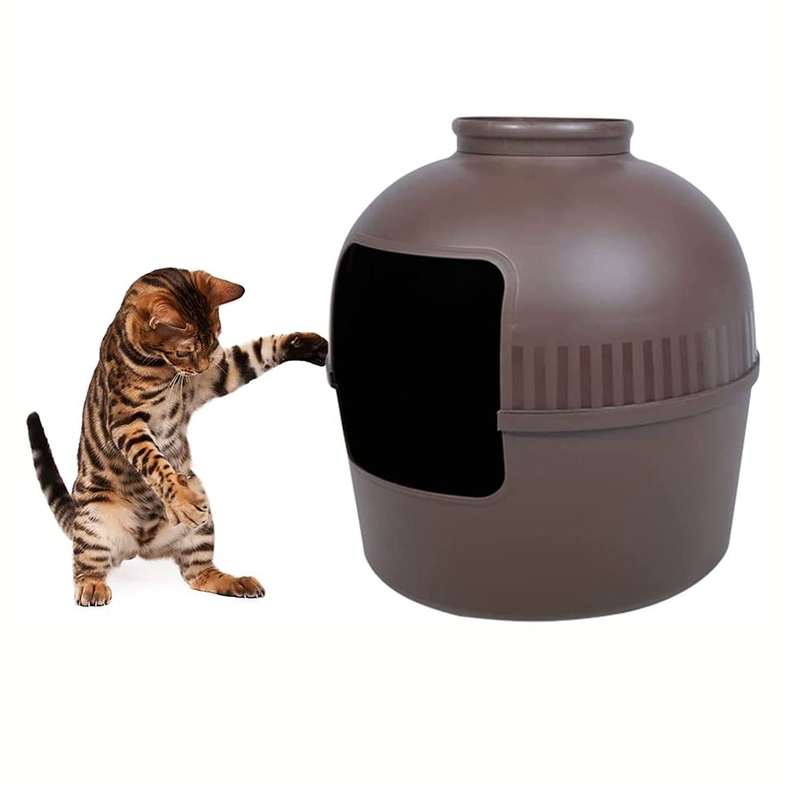 Bac à litière Portable caché pour Chat, bac à litière Invisible pour Chat, bac à litière caché par Plante, spacieux et Confortable, pour Maison de Chat à l'intérieur-Brown