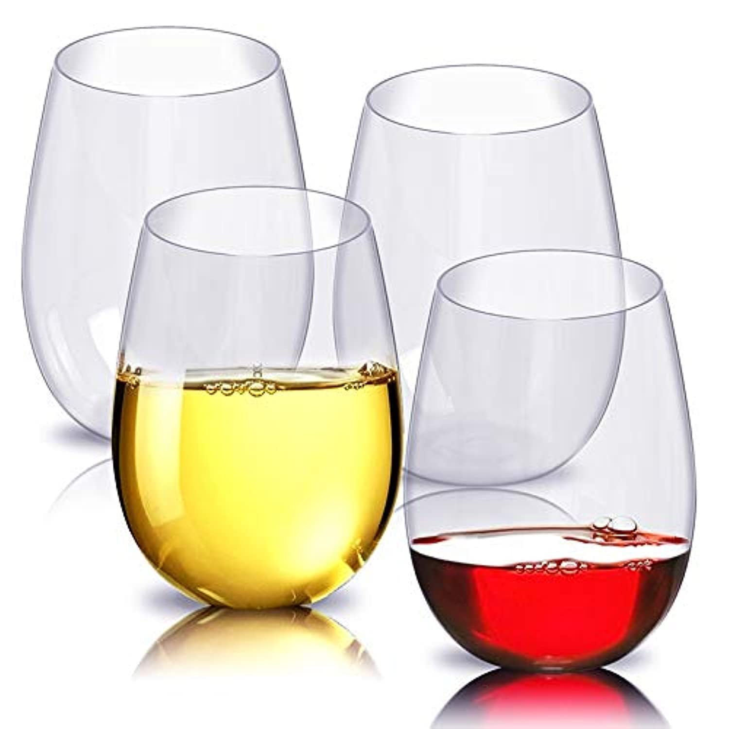 4pc/set Shatterproof Plastic Wine Glass Unbreakable PCTG Red Wine Tumbler Glasses Cups Reusable Transparent Fruit Juice Beer Cup