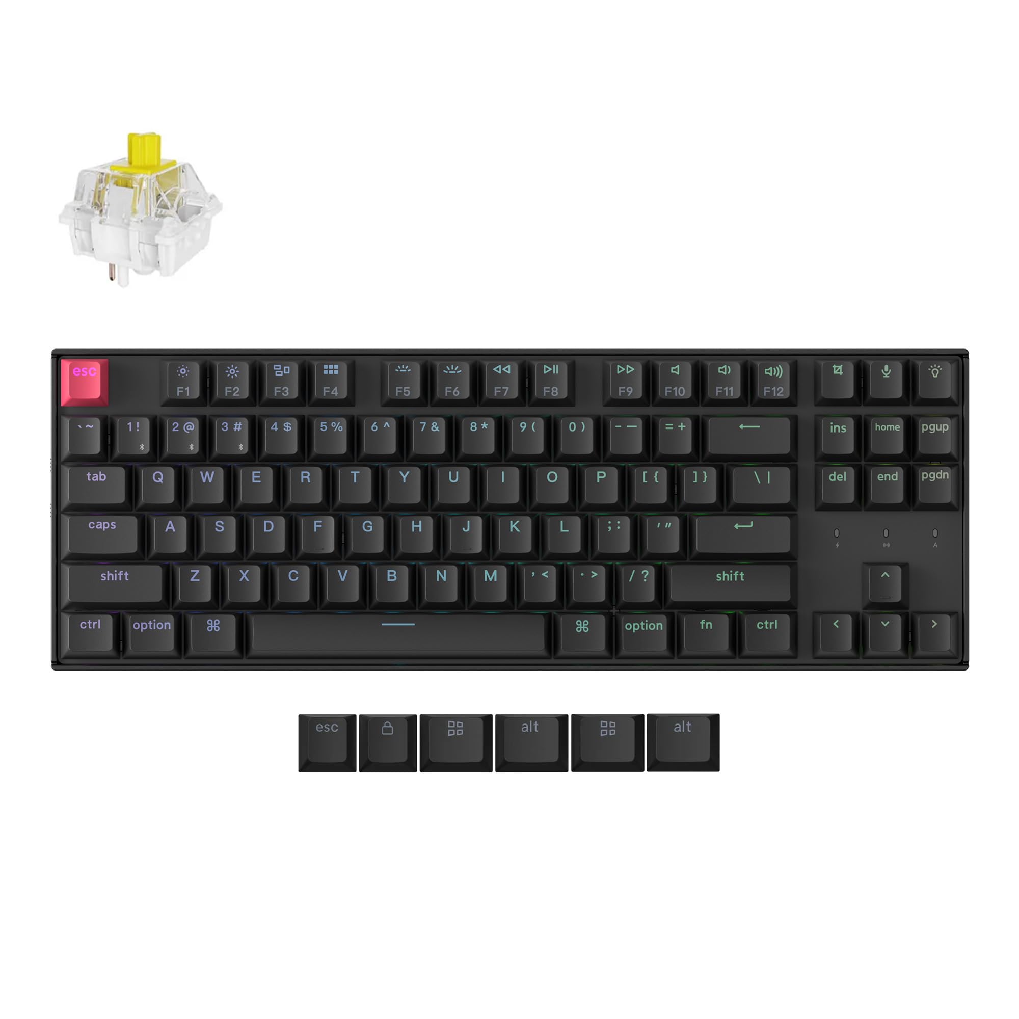 Amazon.com: Keychron K8 V2 Wireless RGB Mechanical Keyboard, QMK