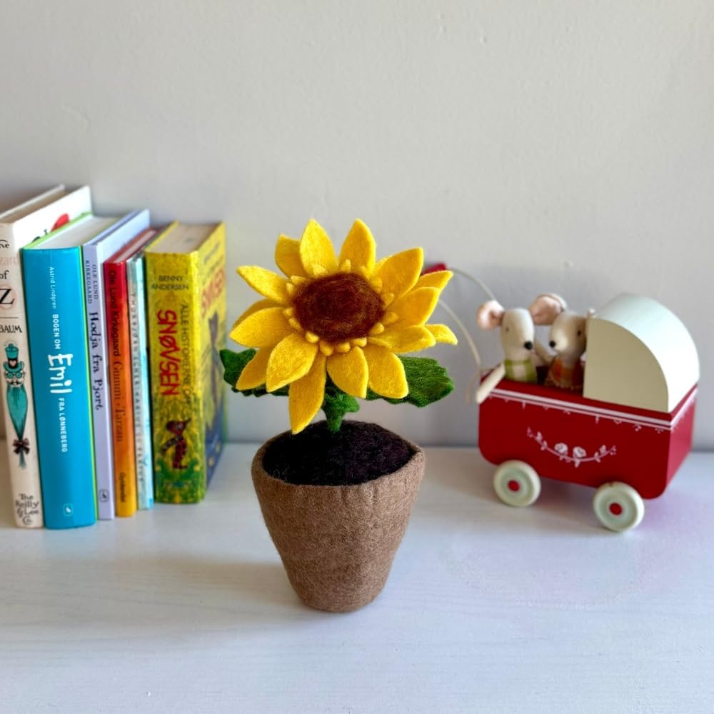 Humble Hilo Handmade Felt Flowers for Decoration Felt Flowers (Sunflower, Yellow, Large)