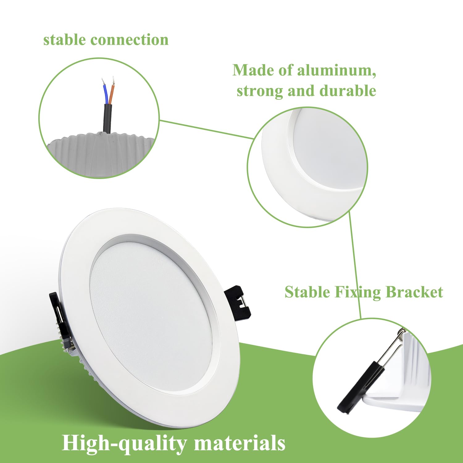 LED Einbaustrahler 230v 10W Ultra Flach Led Spots, Warmweiß 3000K Neutralweiß 4000K Kaltweiß Einbauleuchten, Ø90-100mm, Speicherfunktion, Deckenspots LED für Badezimmer Küche, 10er Set