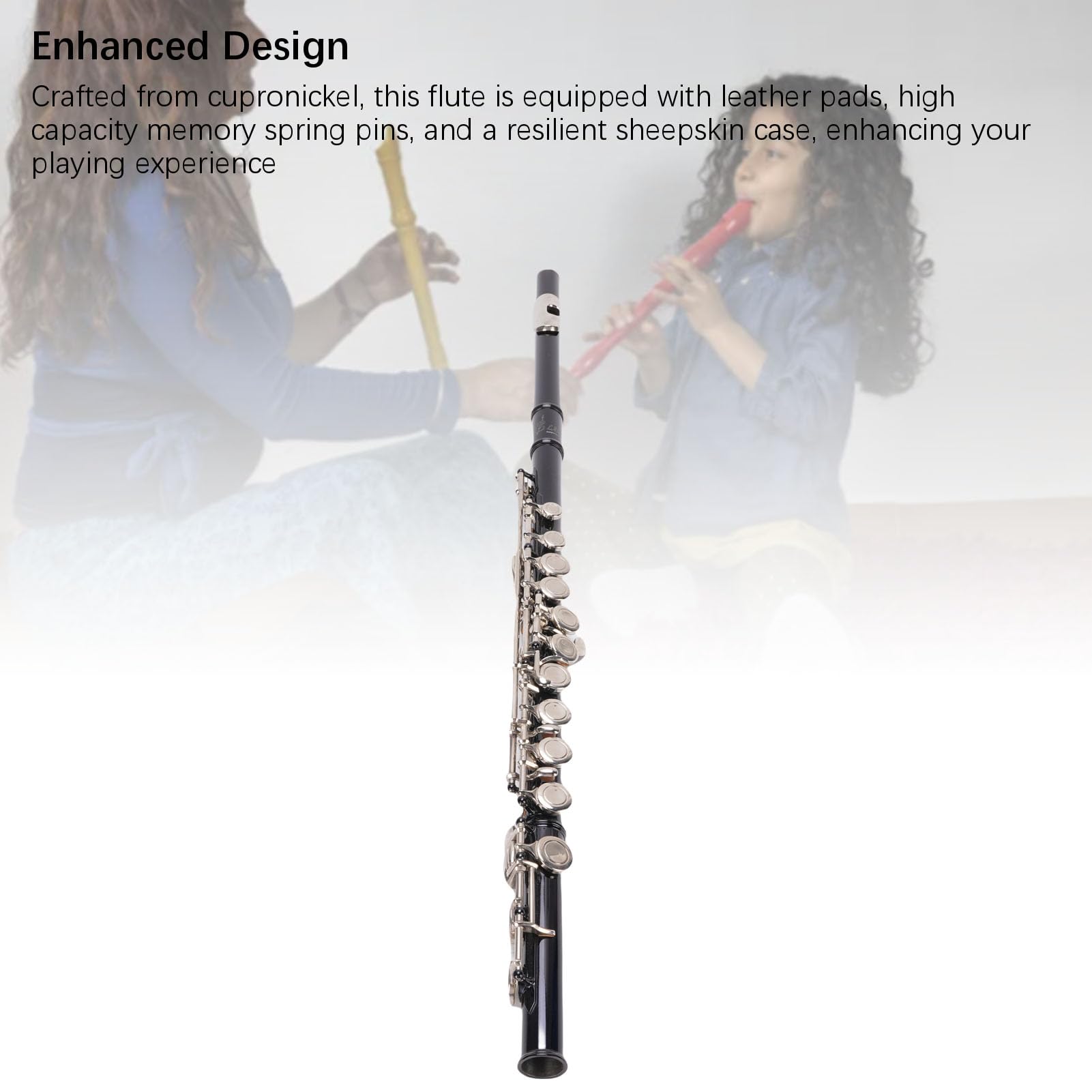 Dilwe C Flauto, Flauto a Buco Aperto, Kit di Strumenti Professionali per Studenti Principianti Adulti con Custodia per Lezioni di Musica, Feste, Orchestre