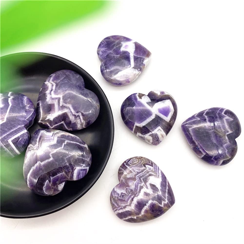 Haussammlung 1 Packung natürlicher Fantasie-Amethyst-Herzstein, Kristall, handgeschnitzte Palmherz-Edelsteine, wunderschöner Kristall,