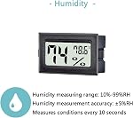 Paquet de 12 Mini Thermomètre numérique Hygromètre, température intérieure et moniteur de mesure d'humidité Fahrenheit (℉) pour Greenhouse, Réservoir de retraite, Maison,Jars