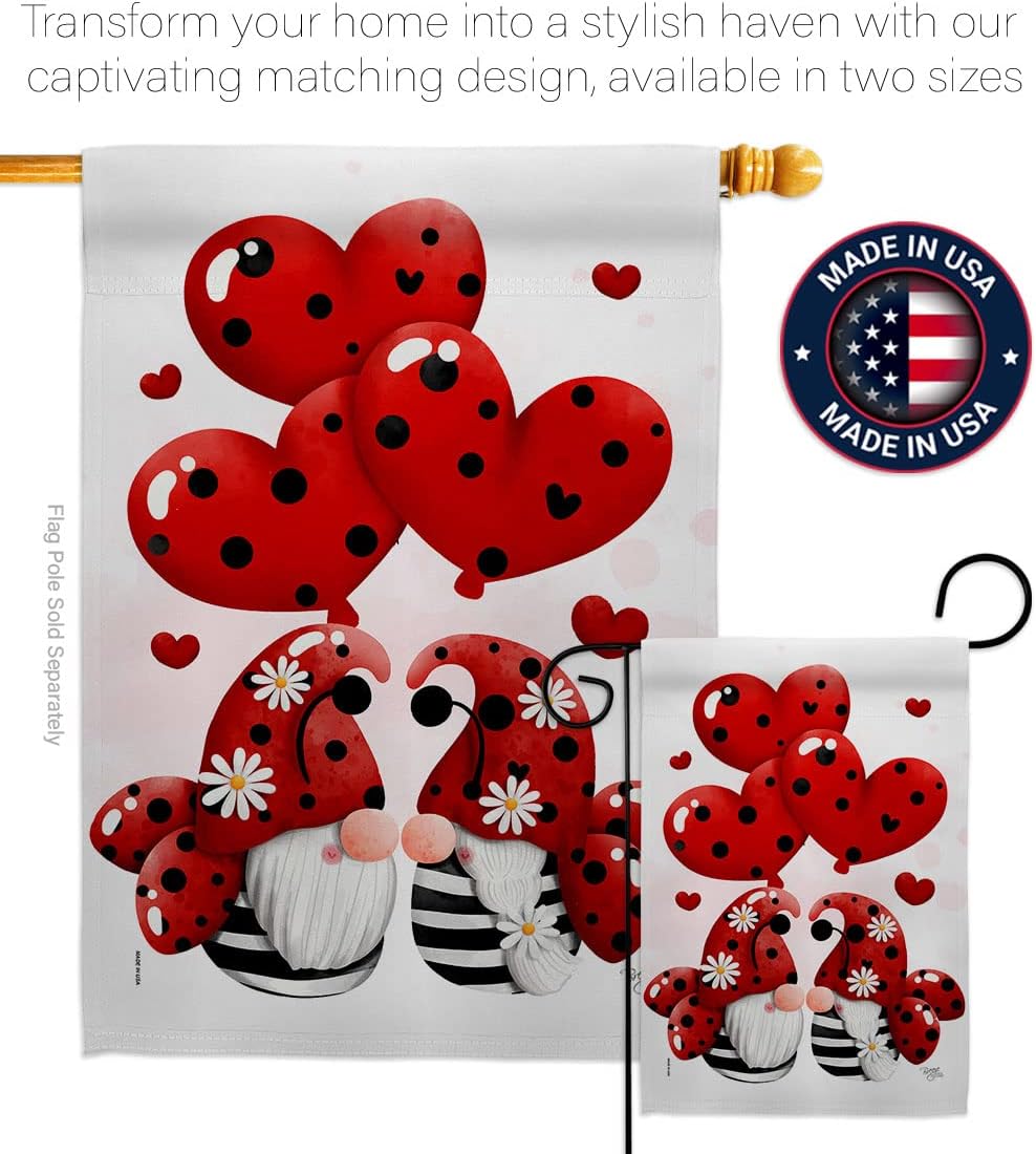 Breeze Decor Ladybirds Grome House Flag Garden Gnome Autumn Harvest Fall Fairy Springtime Natural Mushroom Decoration Banner Small Yard Gift Double-Sided, Made in USA