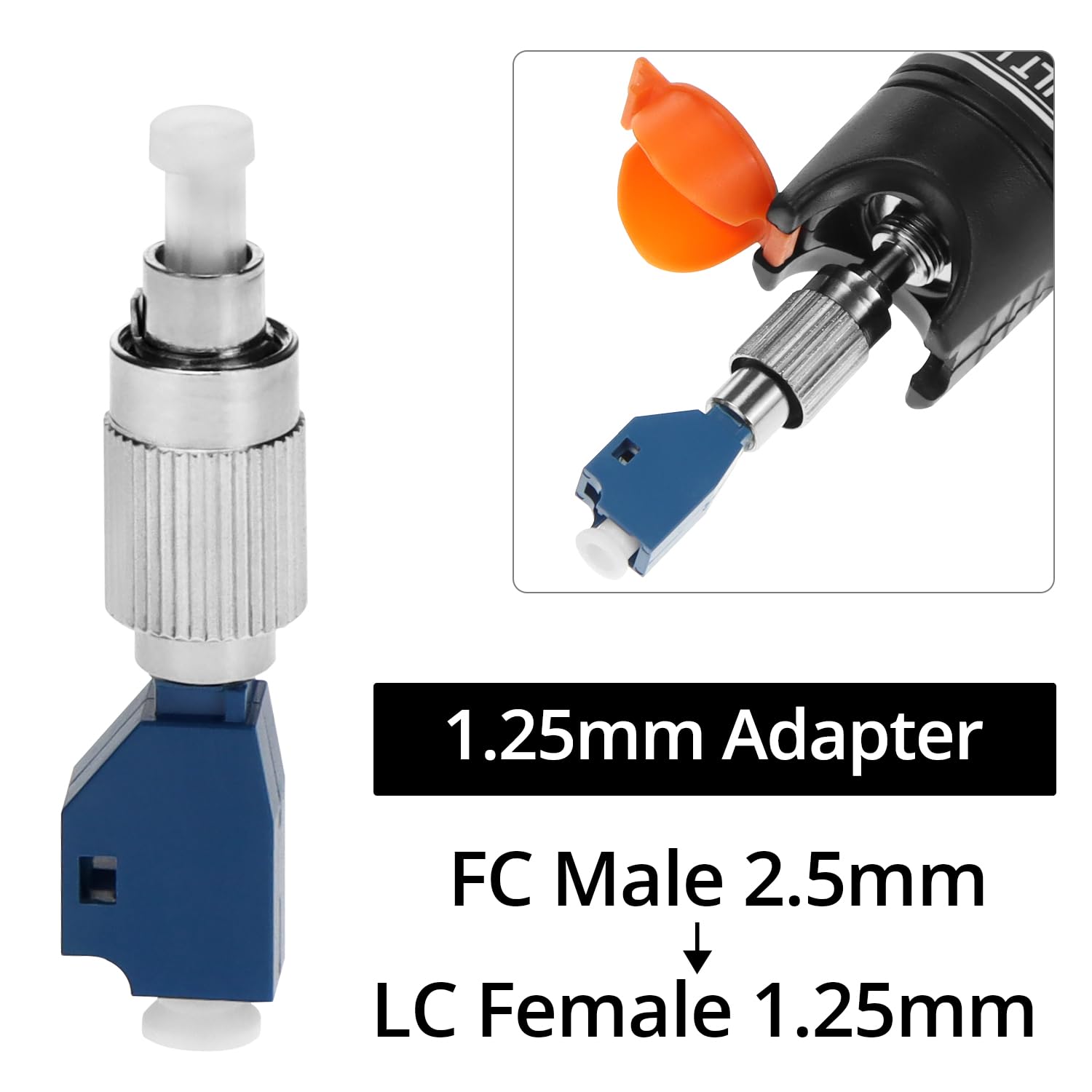 QWORK® 10KM Visual Fault Locator Fiber Tester with 1.25mm FC Male to LC Female Adapter, Breakpoint and Connection Detector - Image 4