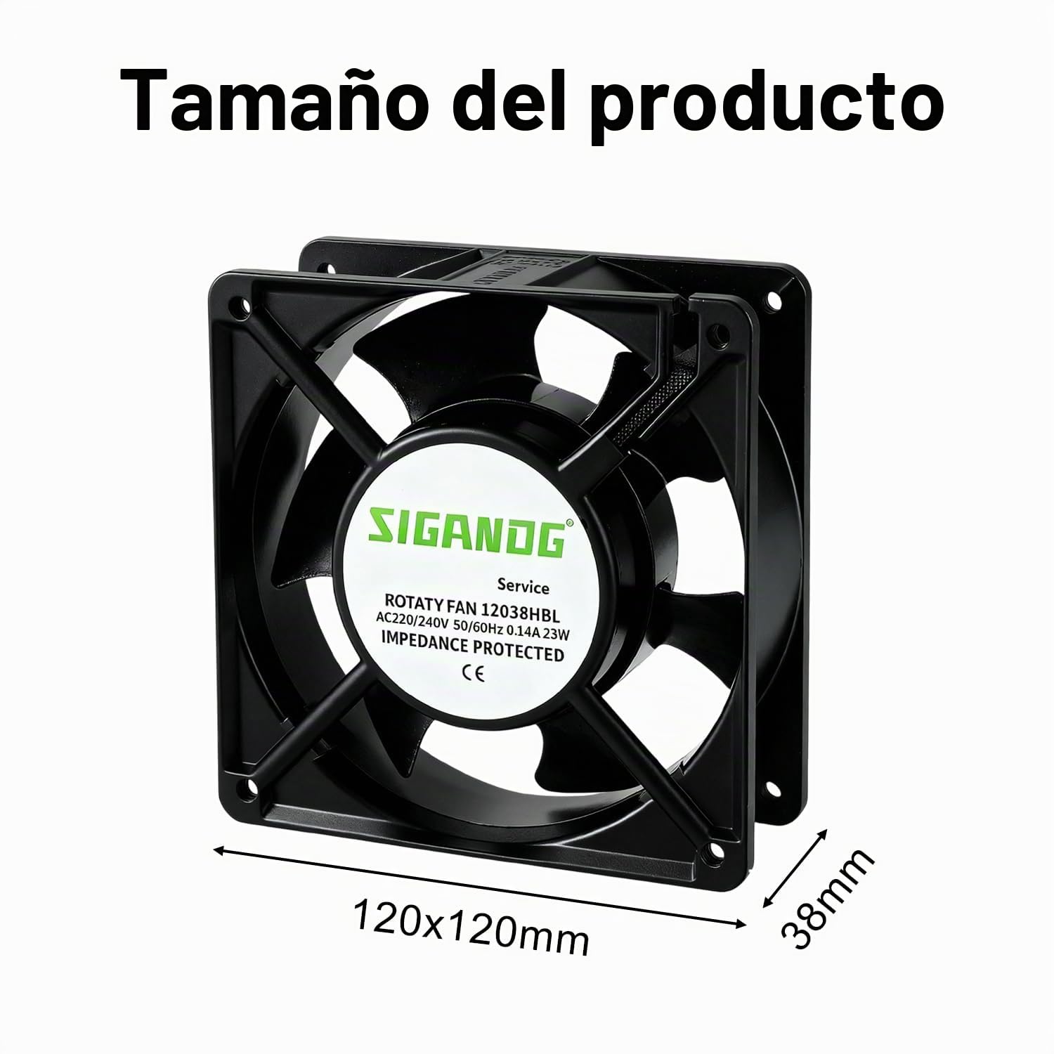 Ventilador fan axial 120x120x38 mm, Ventilador de estufa