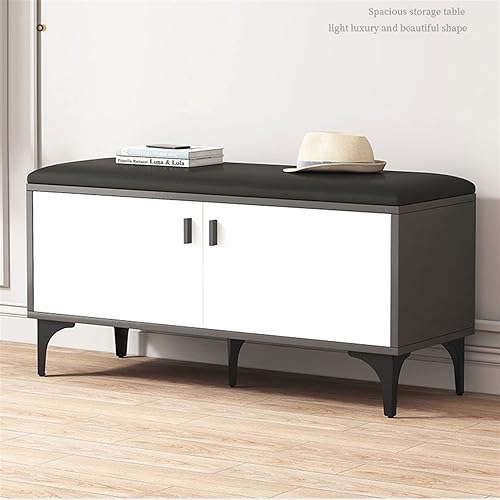 Miniatura 6 de Zapatero de madera para entrada, zapatero para pasillo, banco de almacenamiento con cojín de asiento acolchado para porche, zapatero para entrada,