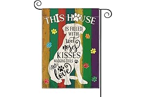 AVOIN colorlife Pawprints Pet Dogs Garden Flag 12x18 Inch Double Sided Outside Decoration