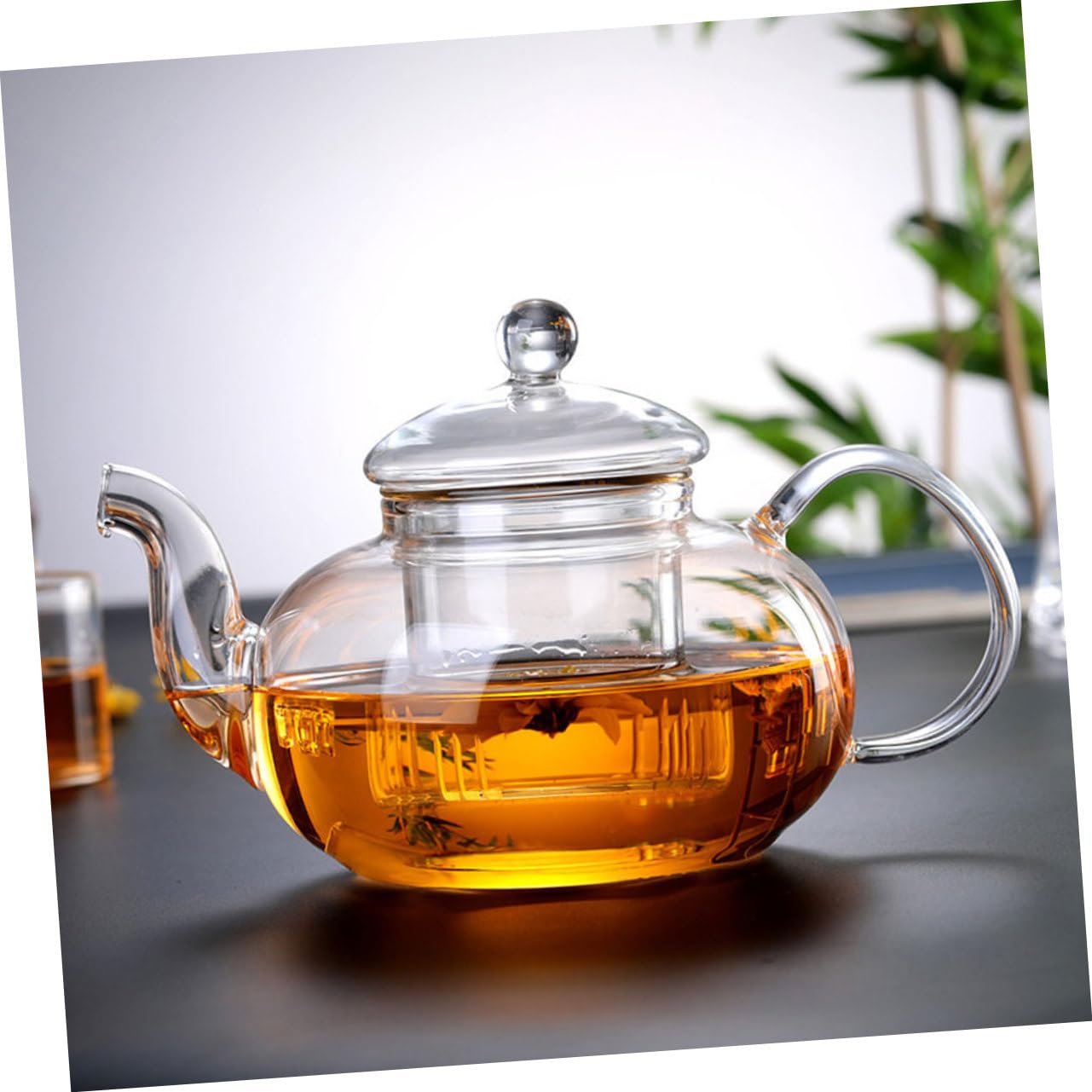 IMIKEYA 2pezzi Teiera Borosilicato Trasparente Con Filtro Riutilizzabile Per Tè Sfuso e Tisane Facile Da Pulire e Maneggiare Per Pausa Rilassante