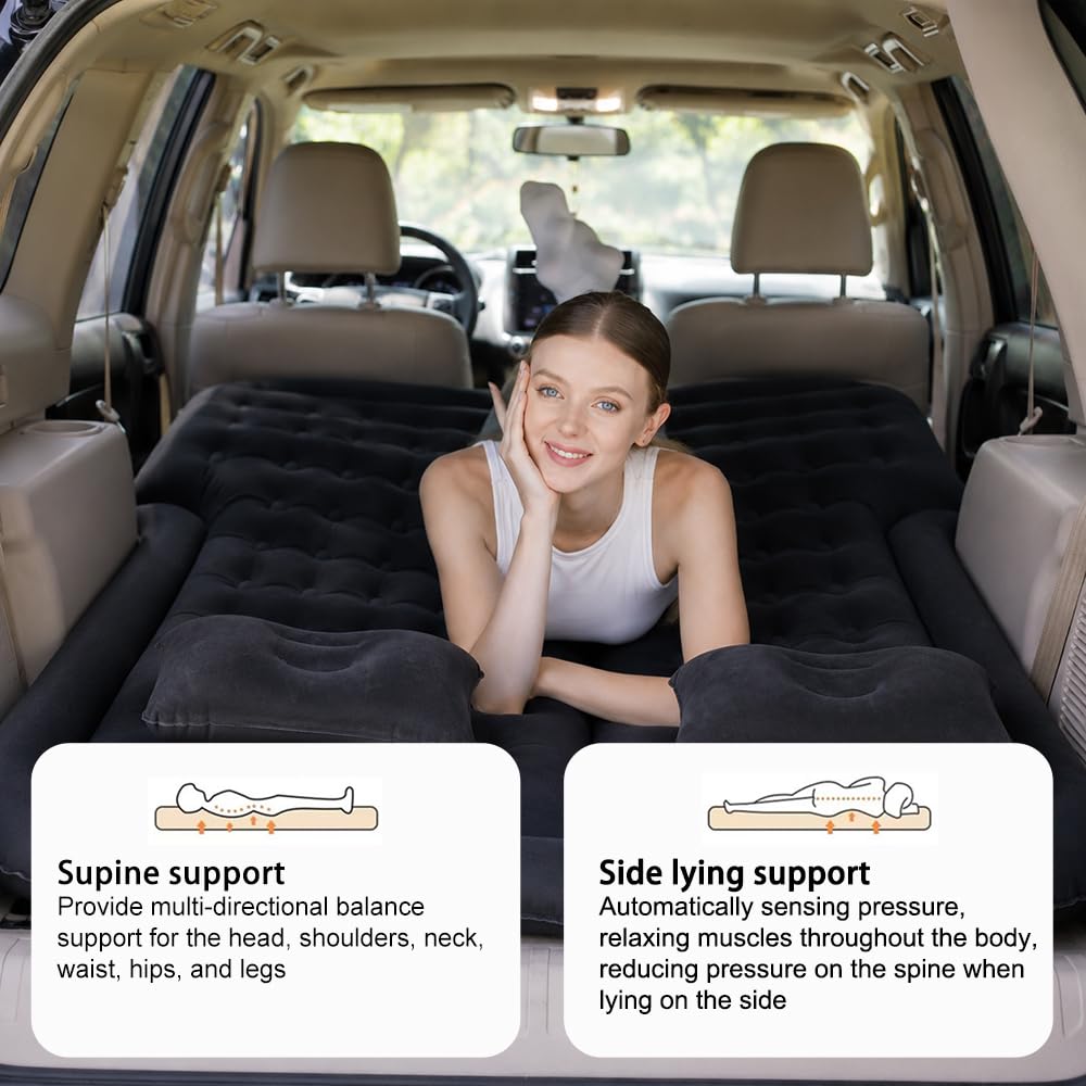 Materasso Auto per Volvo V90 Cross Country 2016-2020, Materasso Gonfiabile da Auto Multifunzionale Pieghevole con Pompa per Viaggi e Campeggio