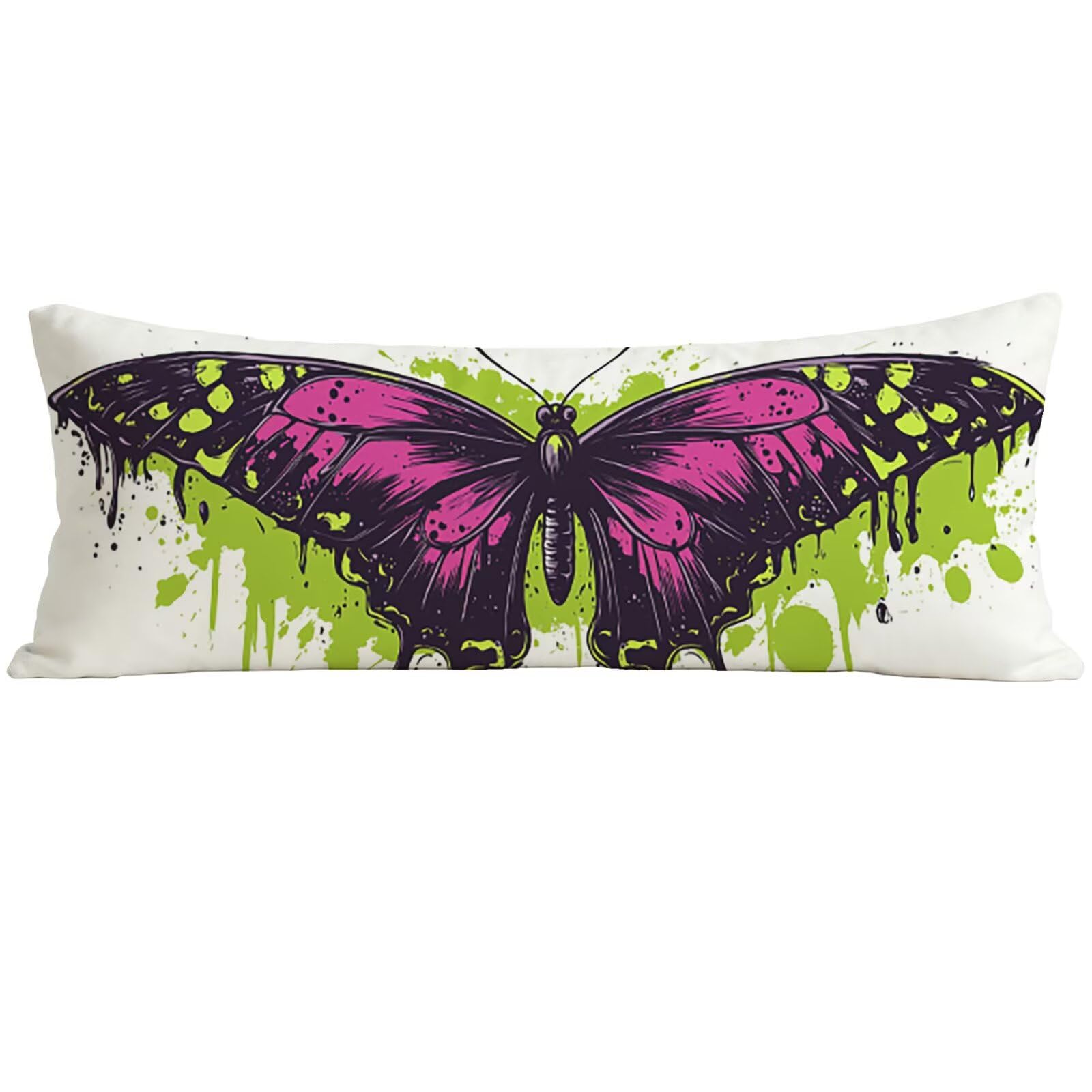 Długa poduszka do spania na biodrze 180 x 60 cm, poszewka na poduszkę dla zwierząt poduszka do łóżka, motyl aksamitna poszewka na poduszkę, wsparcie ciążowe Idealny do spania na biodrze, dekoracyjna