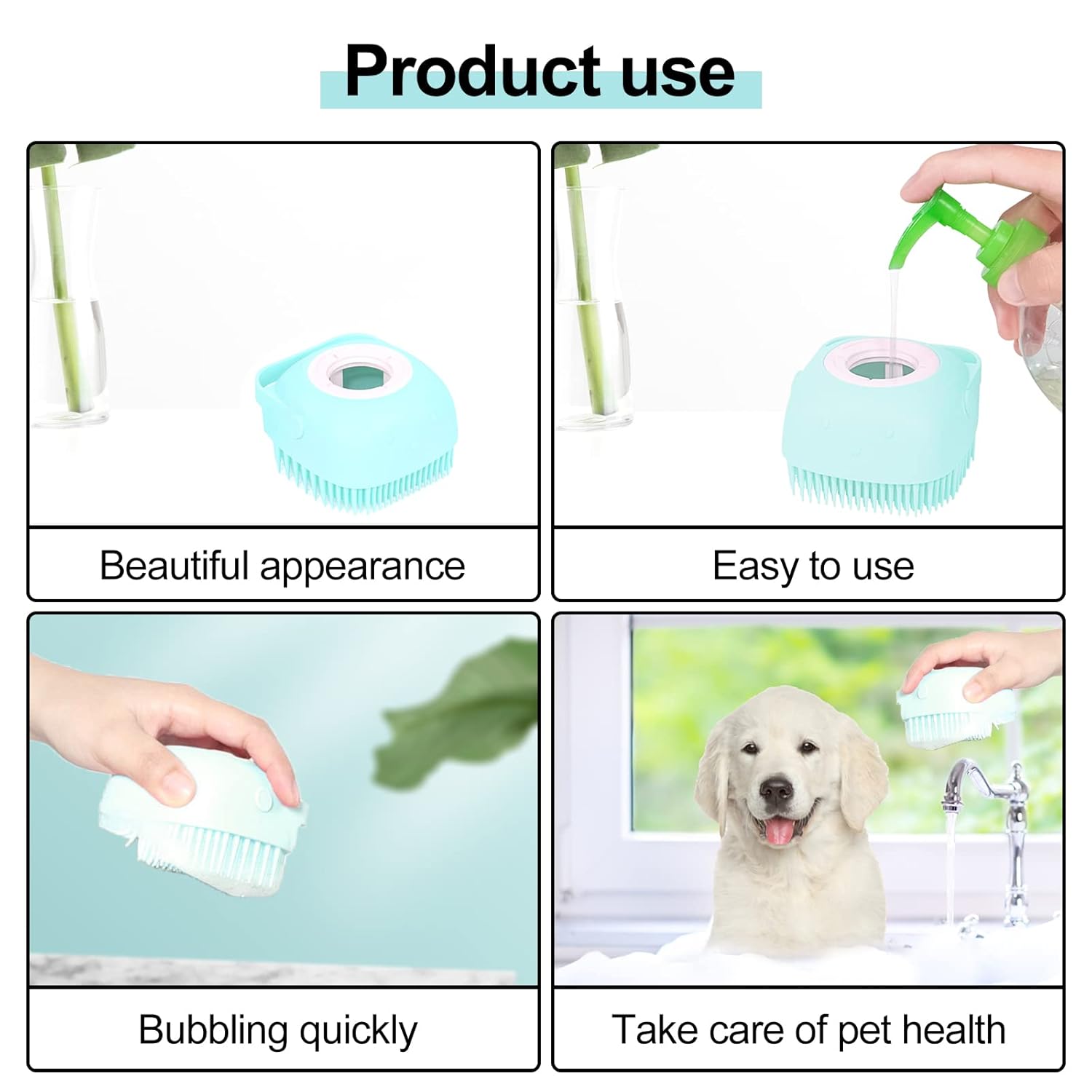 Bath Brush Silicone, Massage Soft Brush Dog Cats, Pet Massage Brush Bubble Body Wash Brush-blue : Pet Supplies