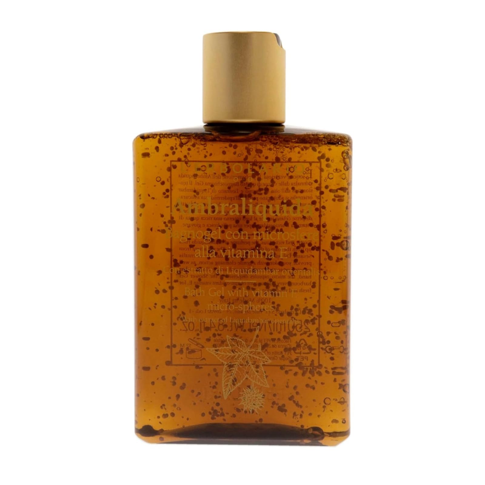 L'Erbolario Shower Gel – Bath Gel with Vitamin E Micro-Spheres – Protecting and Toning Body Wash with Liquidambar Extract – Ambraliquida - 8.4 oz