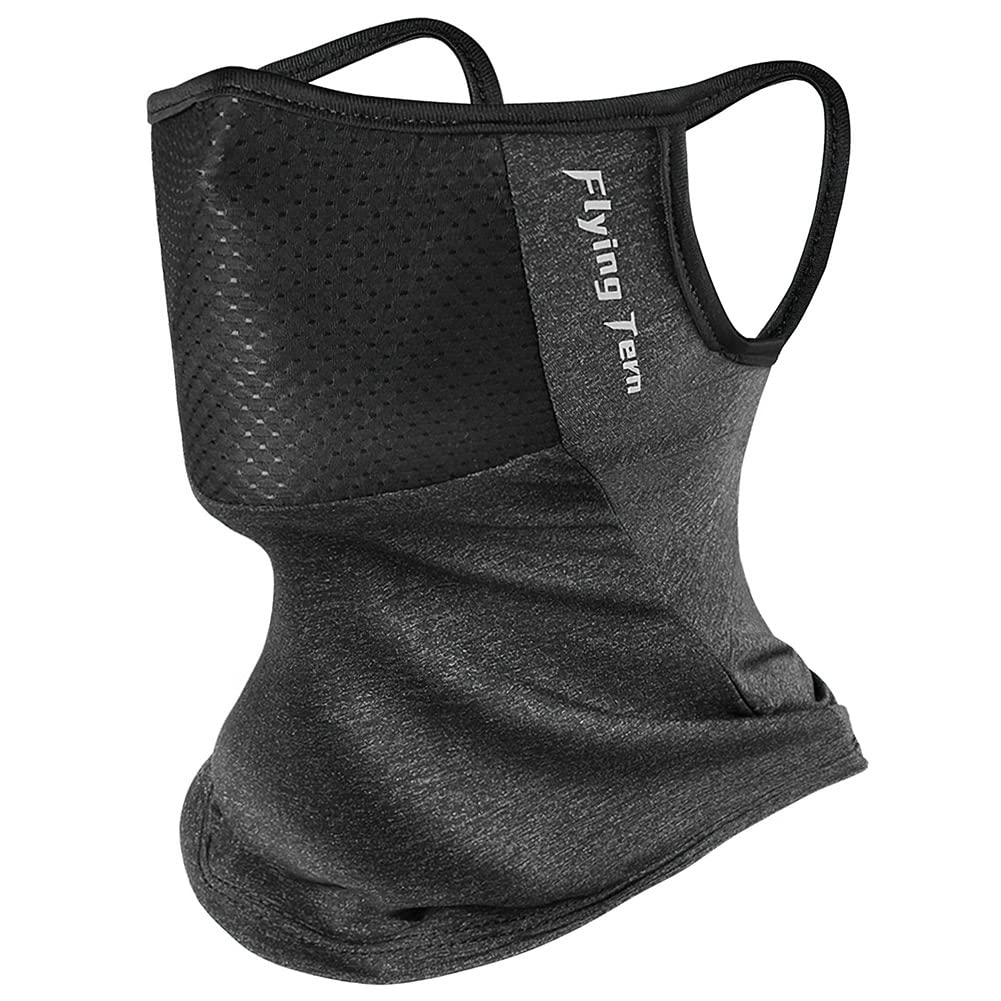 Andeor Face Cover, Neck Guard, For Summer, UPF 50+, Contact Cooling Sensation, -5 °C, Advanced Edition Filter, Neck Warmer, Ear Hanging, Easy to Breathe, Sun Protection, UV Protection, Windproof, #02. Dark Gray (Filter)