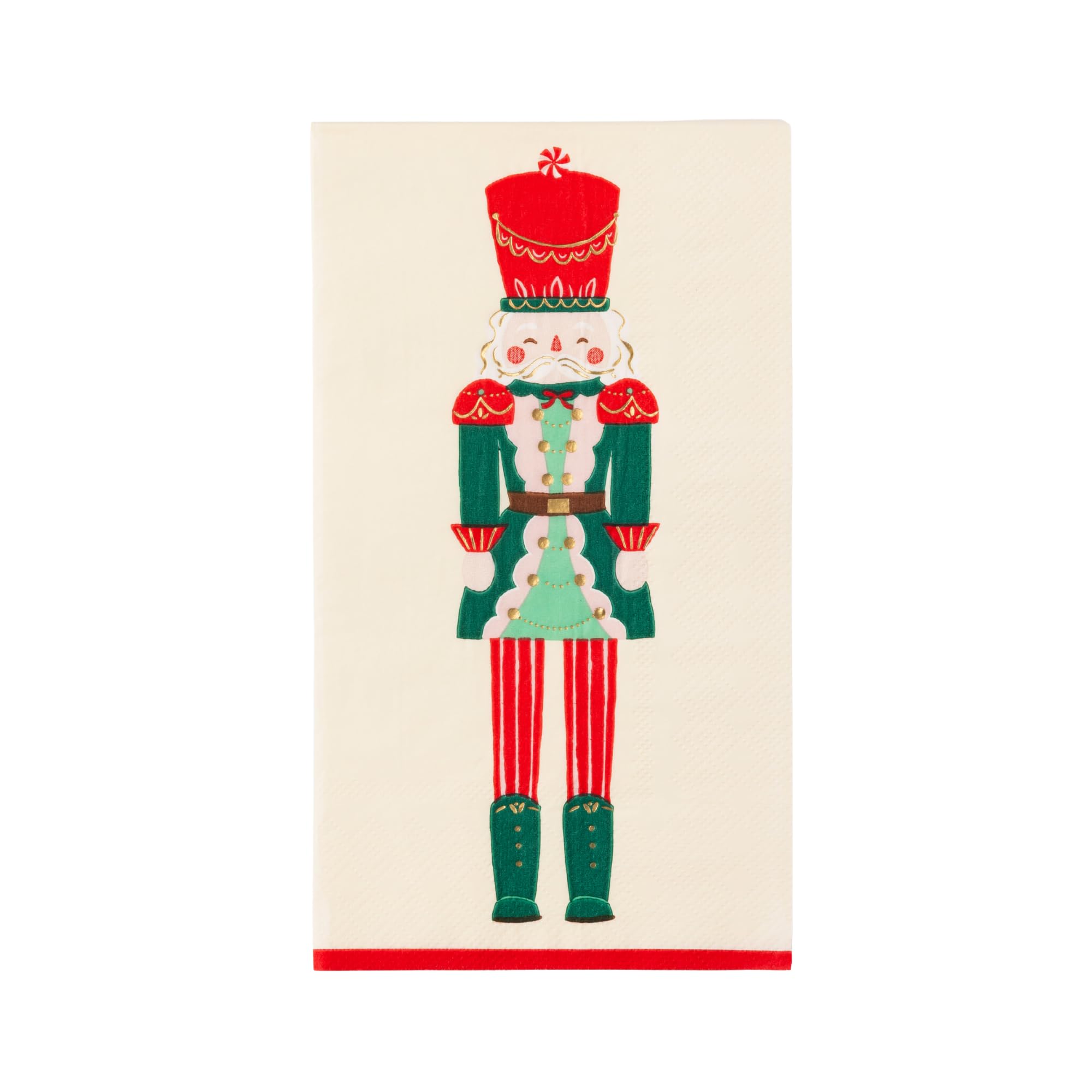 Bonjour Fête Whimsical Nutcracker Paper Party Guest Towels | 3-Ply Fancy Napkins for Christmas Parties, Holiday Entertaining & Ballet Themes | Party