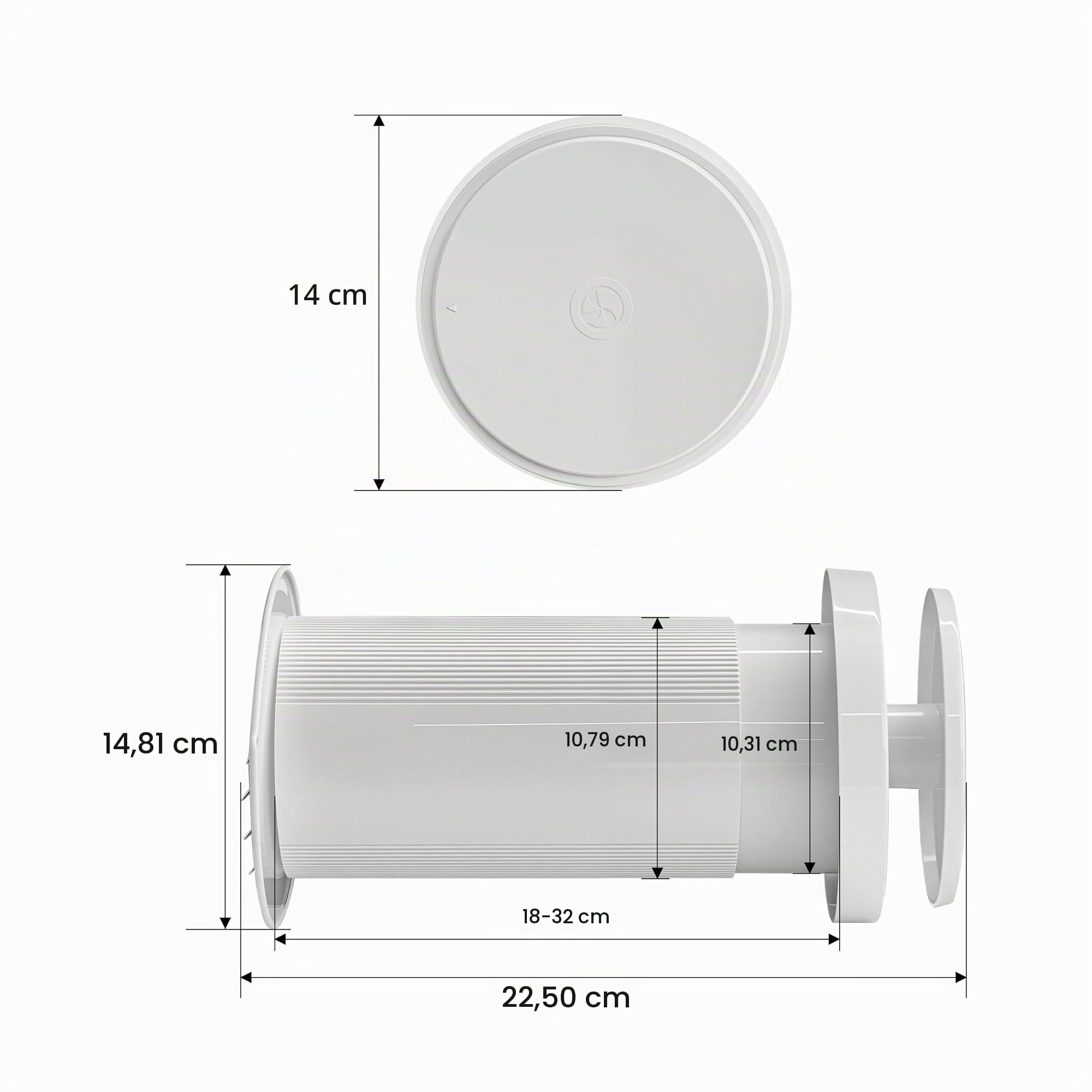 Bouche de ventilation thermostatique automatique – Système de ventilation | passive s'ouvre à >10°C / se ferme à <-5°C – pour sous-sol, garage, pièces de vie – sans moteur/électricité, Filtre à Charbon