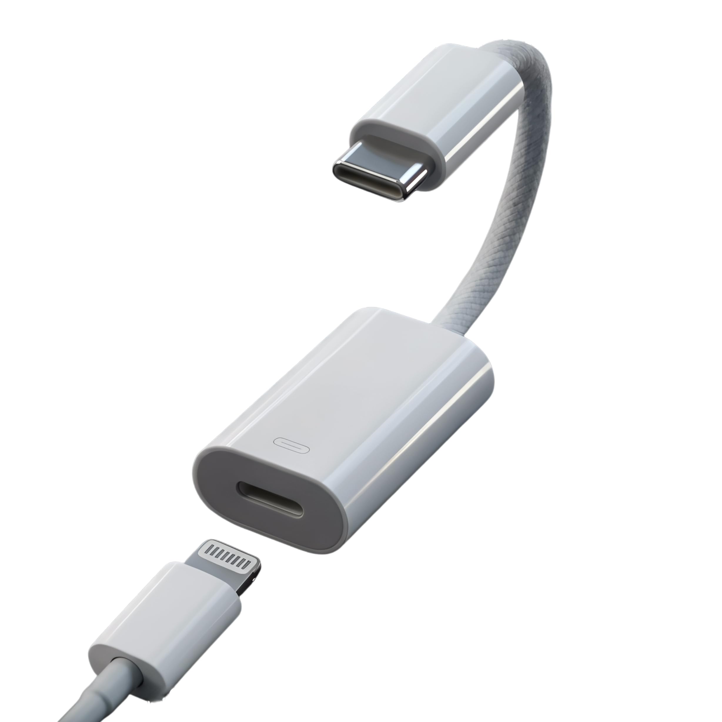 FARLINK Lightning to USB C Adapter, 5-in-1 Charging/Data Transfer/Audio Adapter/Phone Calls/Control Music for iPhone 17/16/15, iPad Pro, MacBook, Galaxy (Braid Cable)