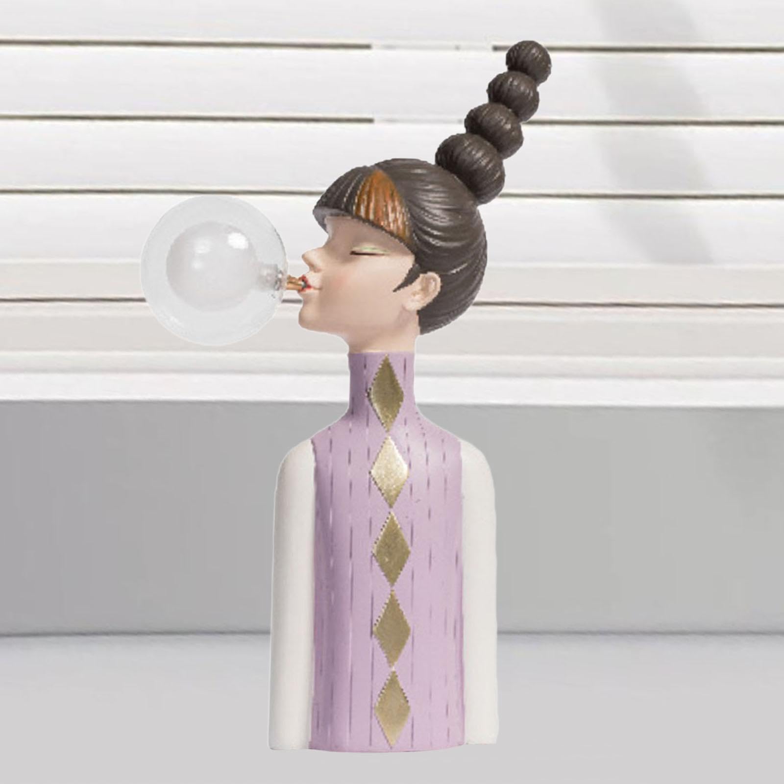 Lámpara de Mesa con Figura Infantil, Luz Suave para La Habitación, Violeta, Individual