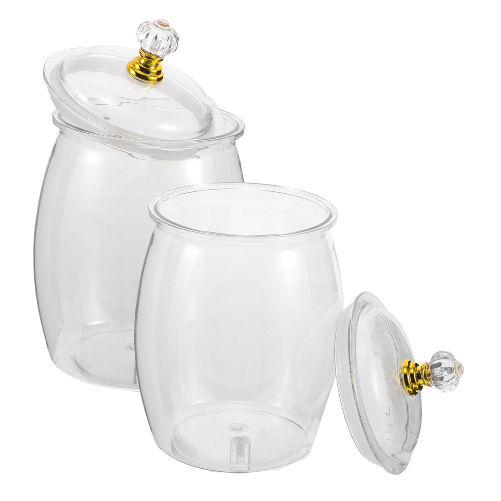 IMIKEYA Barattoli Trasparenti con Coperchio Ermetico da 1,2l Set di 2 in Plastica Contenitori per Caramelle e Snack per Buffet e Viaggi