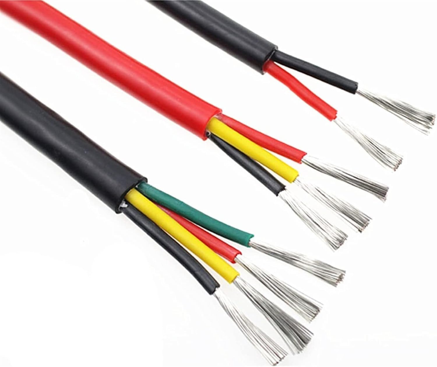 Ekranowany kabel skrętkowy, 3 metry 180°C Silikonowy przewód elektryczny 0,2-2,5 mm2 2-8 rdzenia Czarny(2 Core,0.3mm 22AWG)