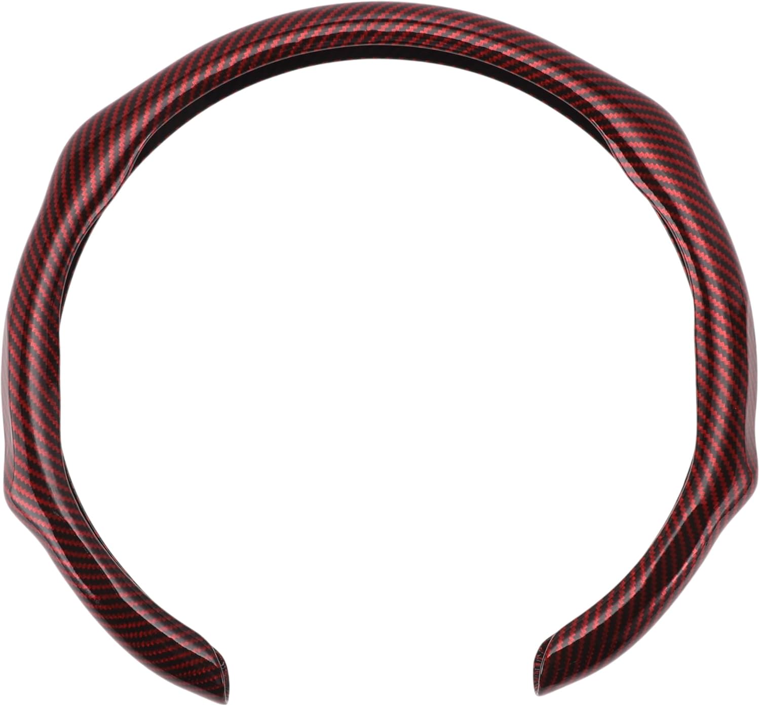 Synthetic Fiber Steering Wheel Cover ABS Car Steering Wheel Protector 14.96" Black Carbon Fiber Texture 1 Pc