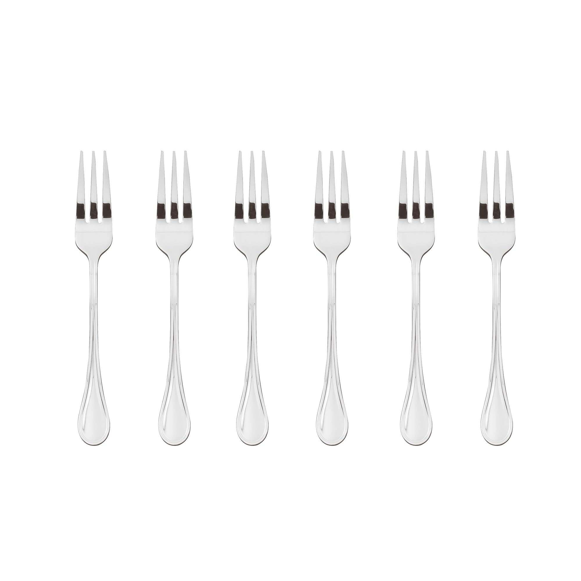 Sambonet Royal 52563A55 Set di Forchette da Dessert, Forchette Dolce Monoblocco in Acciaio Inox 18/10, Lavabile in Lavastoviglie, 6 Pezzi
