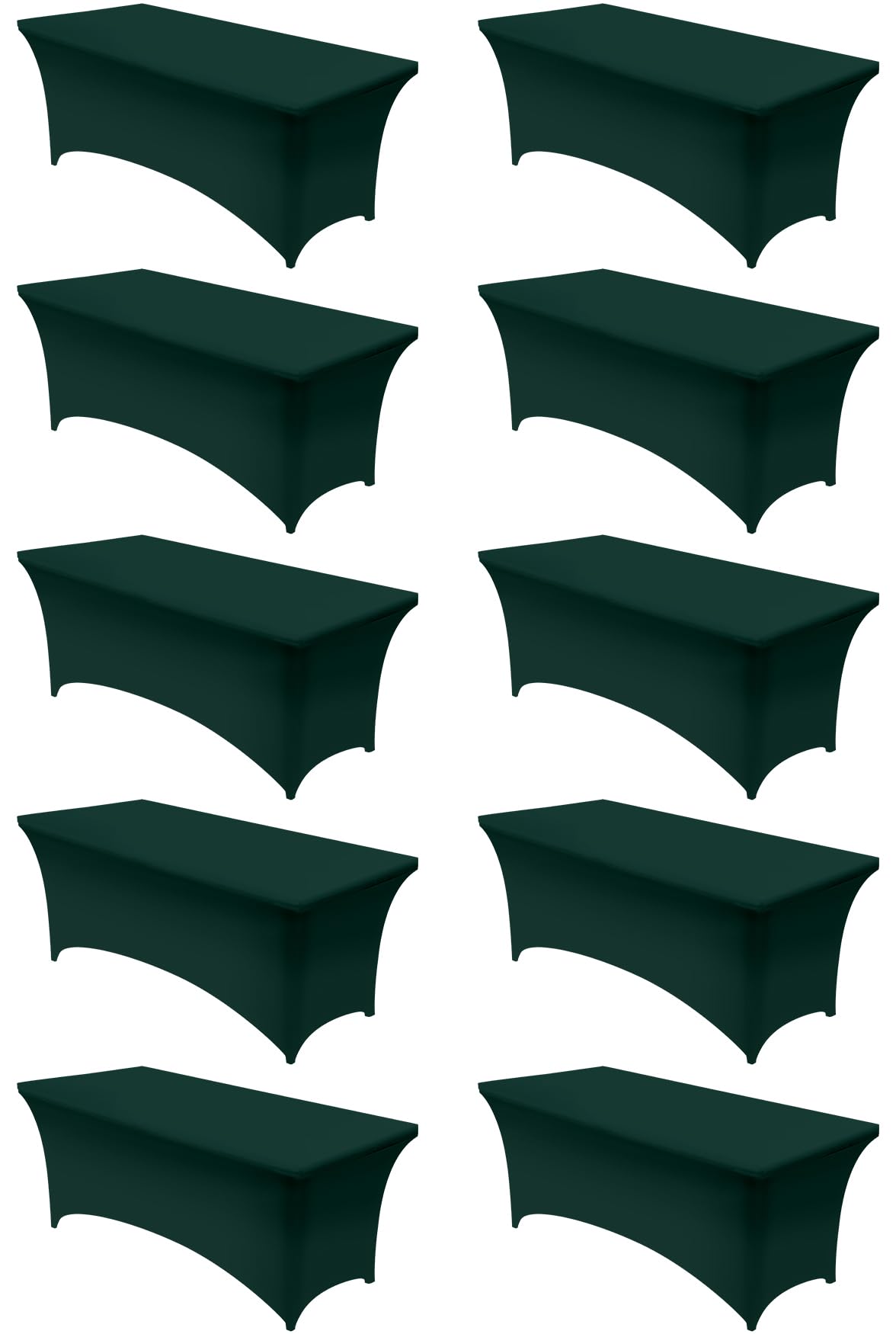 Utopia Kitchen Spandex Tablecloth 10 Pack [6FT, Hunter Green] Tight, Fitted, Washable and Wrinkle Resistant Stretch Rectangular Patio Table Cover for Event, Wedding, Banquet & Parties[183Lx76Wx76H]cm