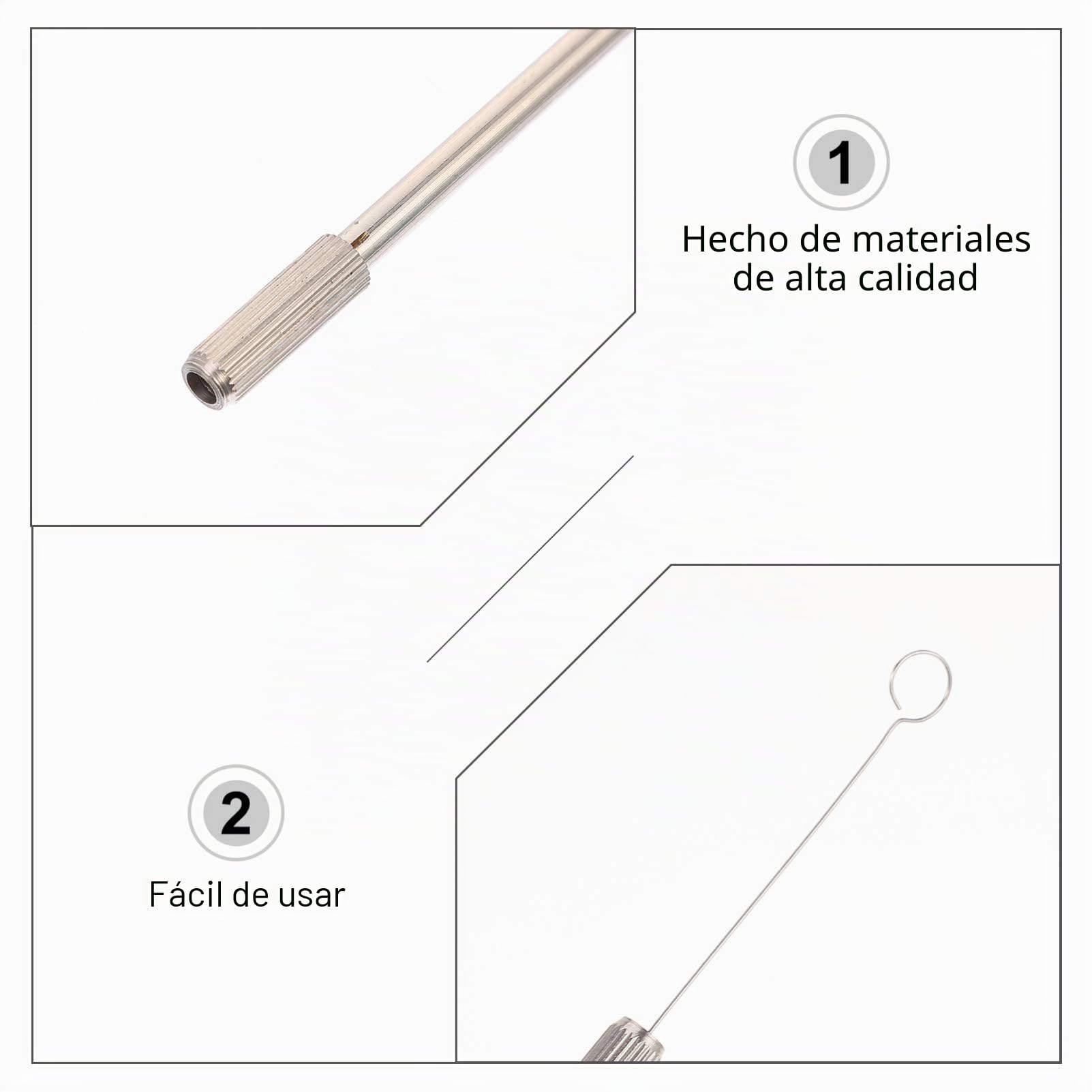 ULTECHNOVO Varilla De Inoculación De Microbiología Kit De 2 Piezas Con 90 Anillos Reemplazables Asa Reutilizable Con Mango Revestido Para Suministros De Laboratorio 8.26 X 0.47 X 0.47 in