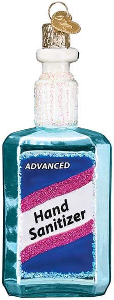 Old World Christmas Hand Sanitizer Blown Glass 2020 Unique Christmas Ornaments for Christmas Tree Decorations