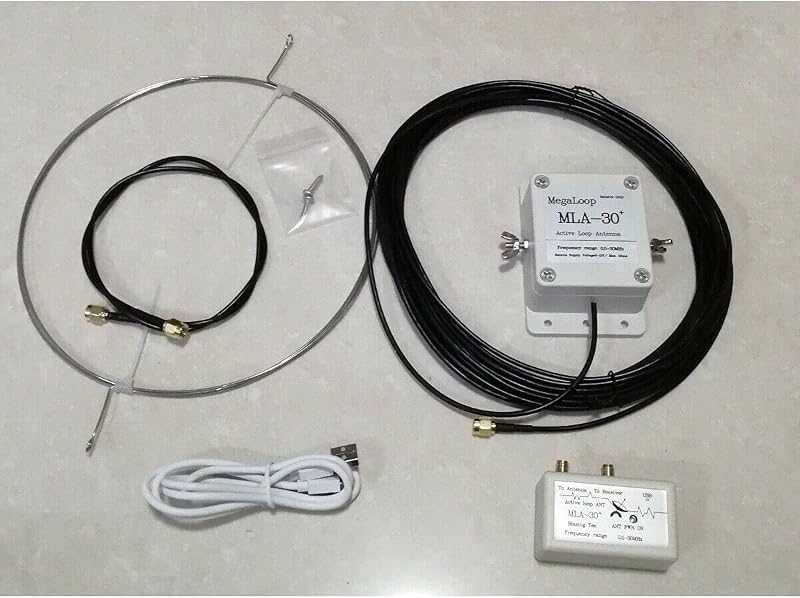 GutView MLA-30+ Hurokantenna 0,5-30MHz - Aktív Vevőantenna Rövidhullámú Rádióhoz, 60m Hatótávolság, Sötétzöld